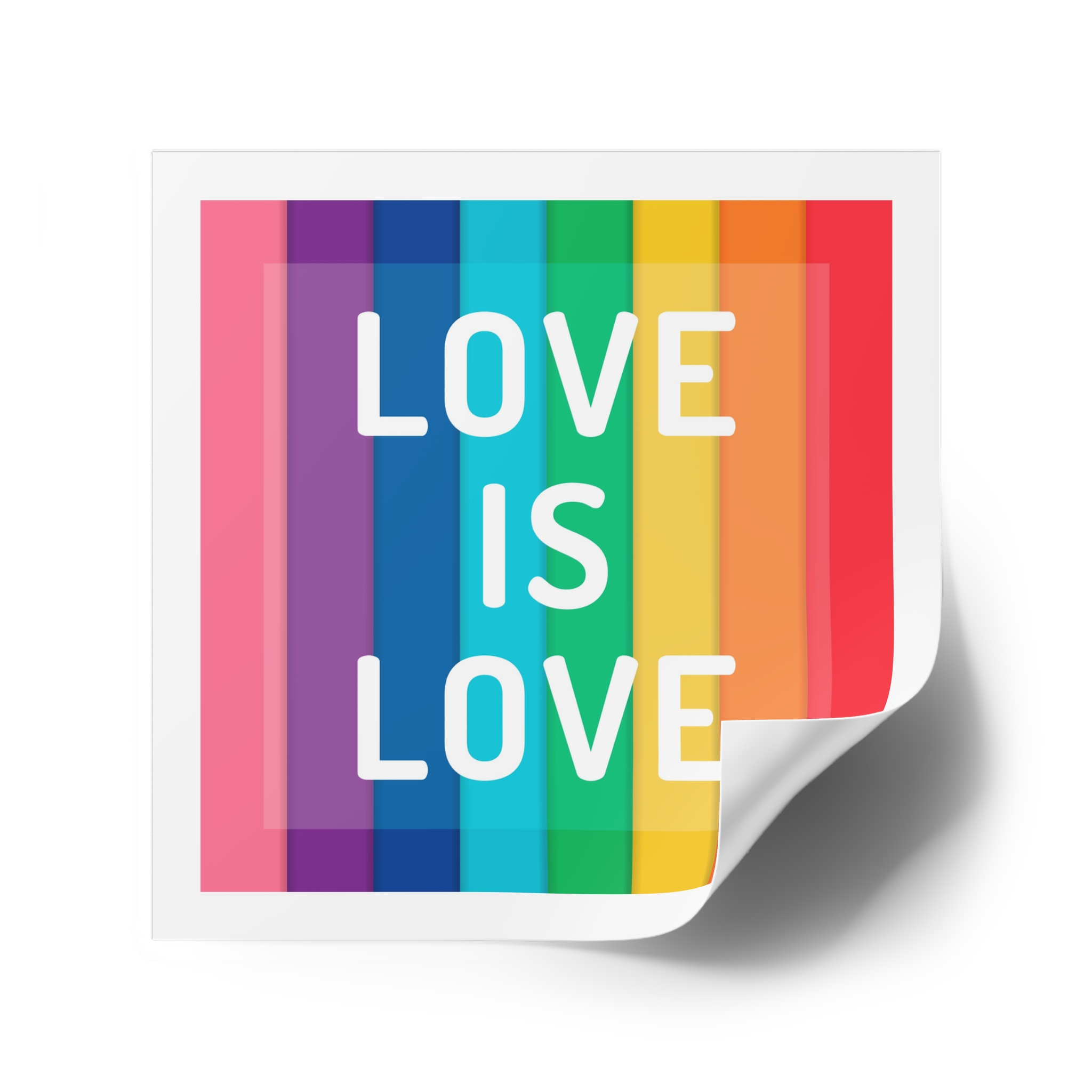 Rainbow Colored Background With Love Is Love Concept Pride Month Laminate Stickers Square - Image 34