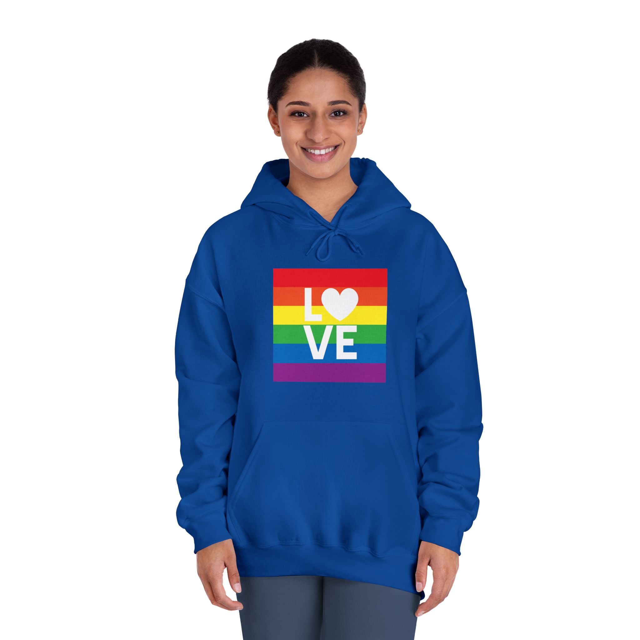 Love Lgbt Heart Squere White Unisex Dryblend Hooded Sweatshirt - Image 28