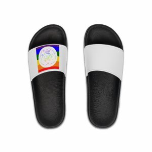 Poster With Kissing Woman Hand Lettering Love Is Love Theme Month Pride Lgbtq Love Background Mens Slide Sandals