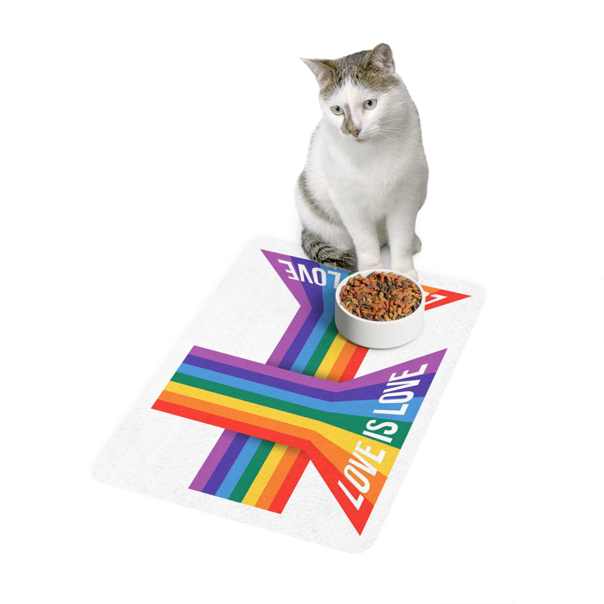 Pride Month Banner With Pride Lgbtq Rainbow Flag Vector Background Pet Food Mat 12x18 - Image 3