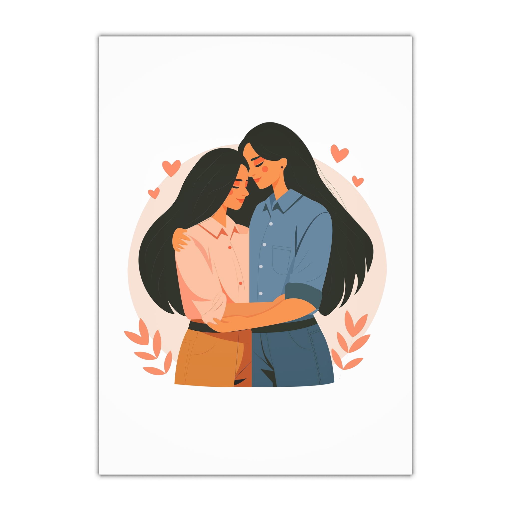Indian Lesbian Couple Love Hugging Gift Wrapping Paper Sheets 1pc