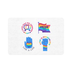 Flat Labels Collection Pride Month Celebration(1) Pet Food Mat 12x18