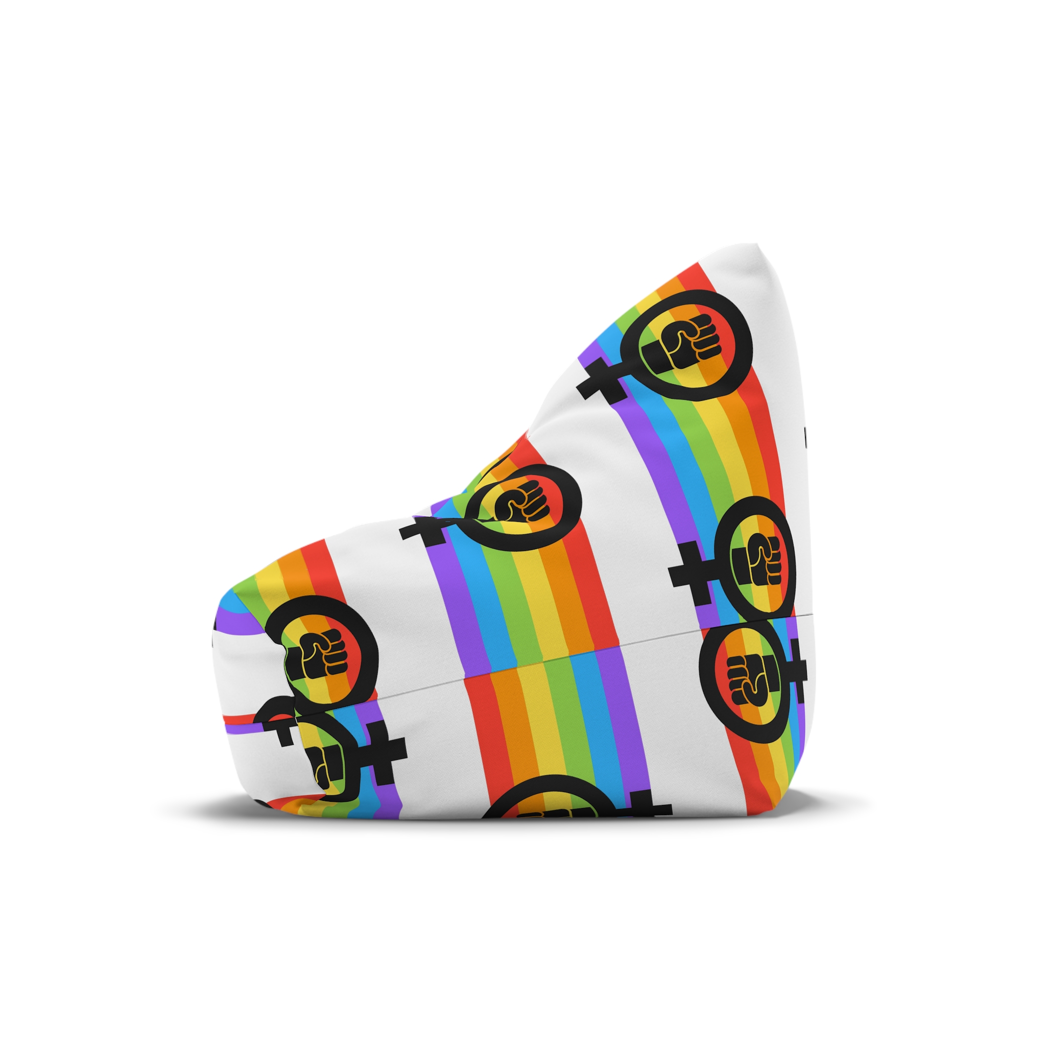 Flat Feminist Lgbt Flag Illustration Bean Bag Chair Cover - Image 4