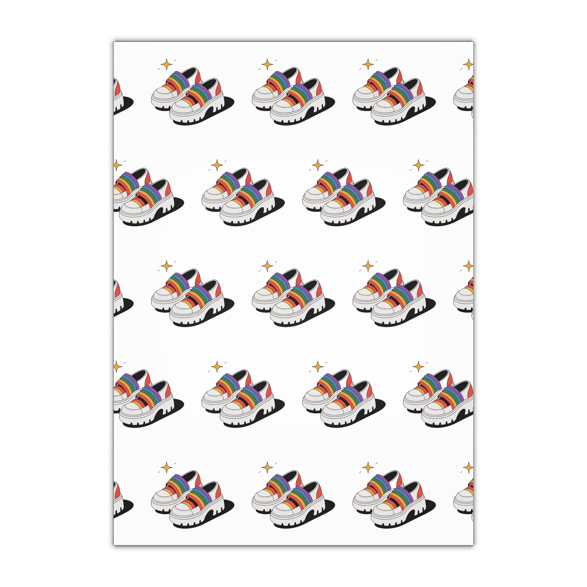 Rainbow Shoes Gift Wrapping Paper Sheets 1pc