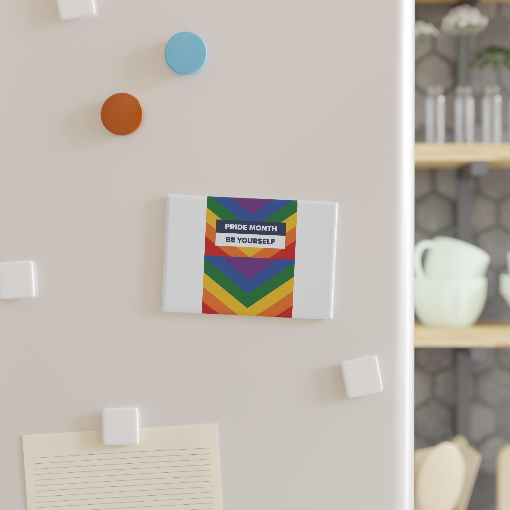 Lgbt Pride Month June Lesbian Gay Bisexual Transgender Lgbtq Flag Rainbow Vector(1)2 Button Magnet Rectangle 1 And 10 Pcs - Image 3