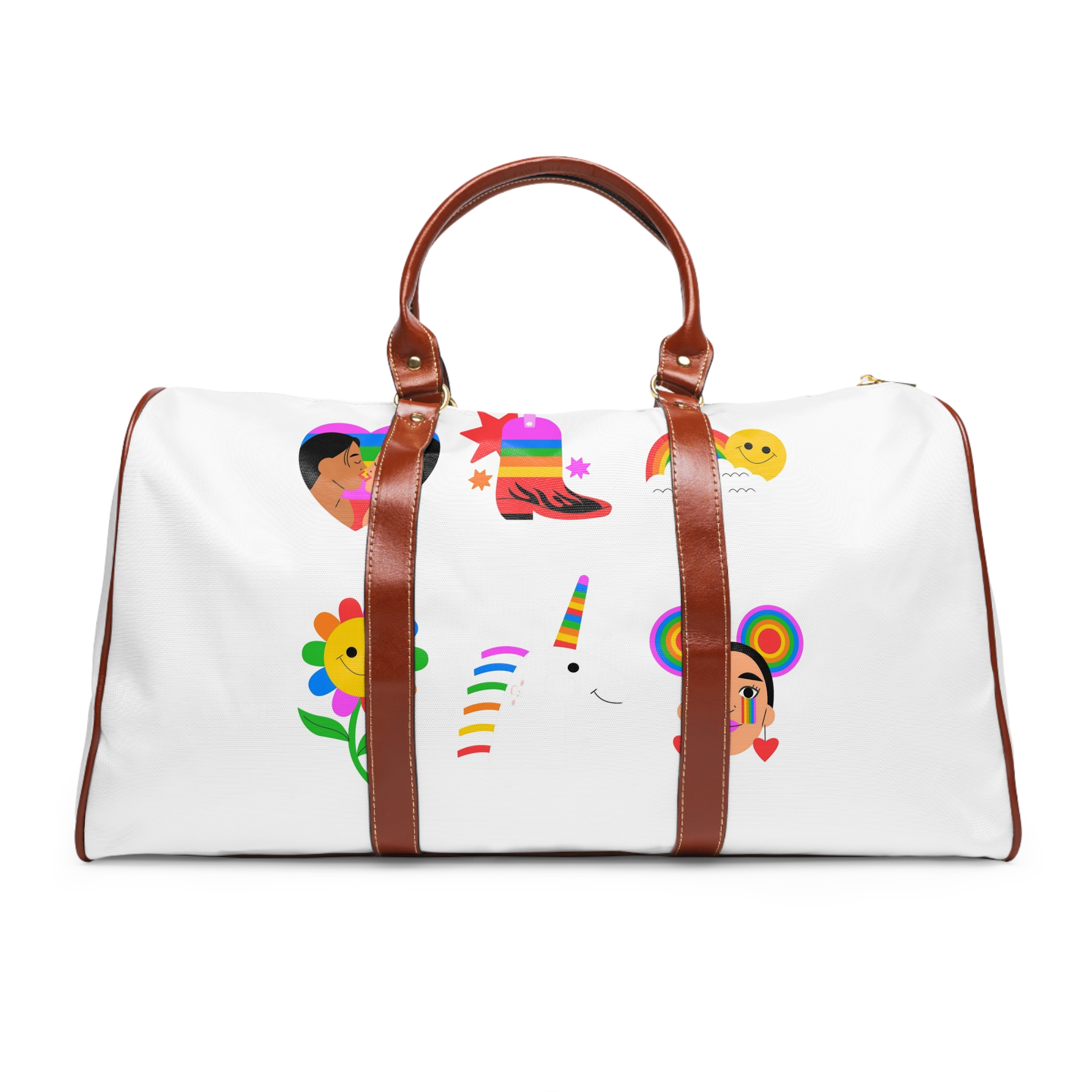 Flat Design Elements Collection Pride Month Celebration Waterproof Travel Bag