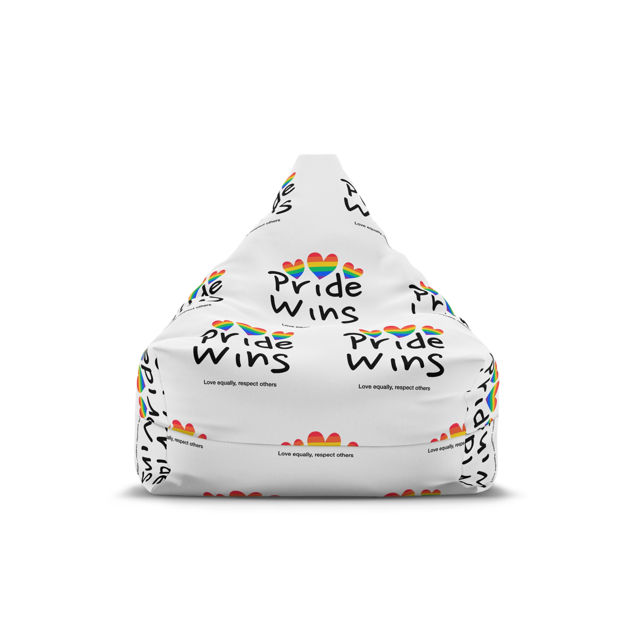 Love Letter Pride Rainbow Lettering Text Writing Pattern Freedom Love Heart Homo Colors Flag Parade (1) Bean Bag Chair Cover