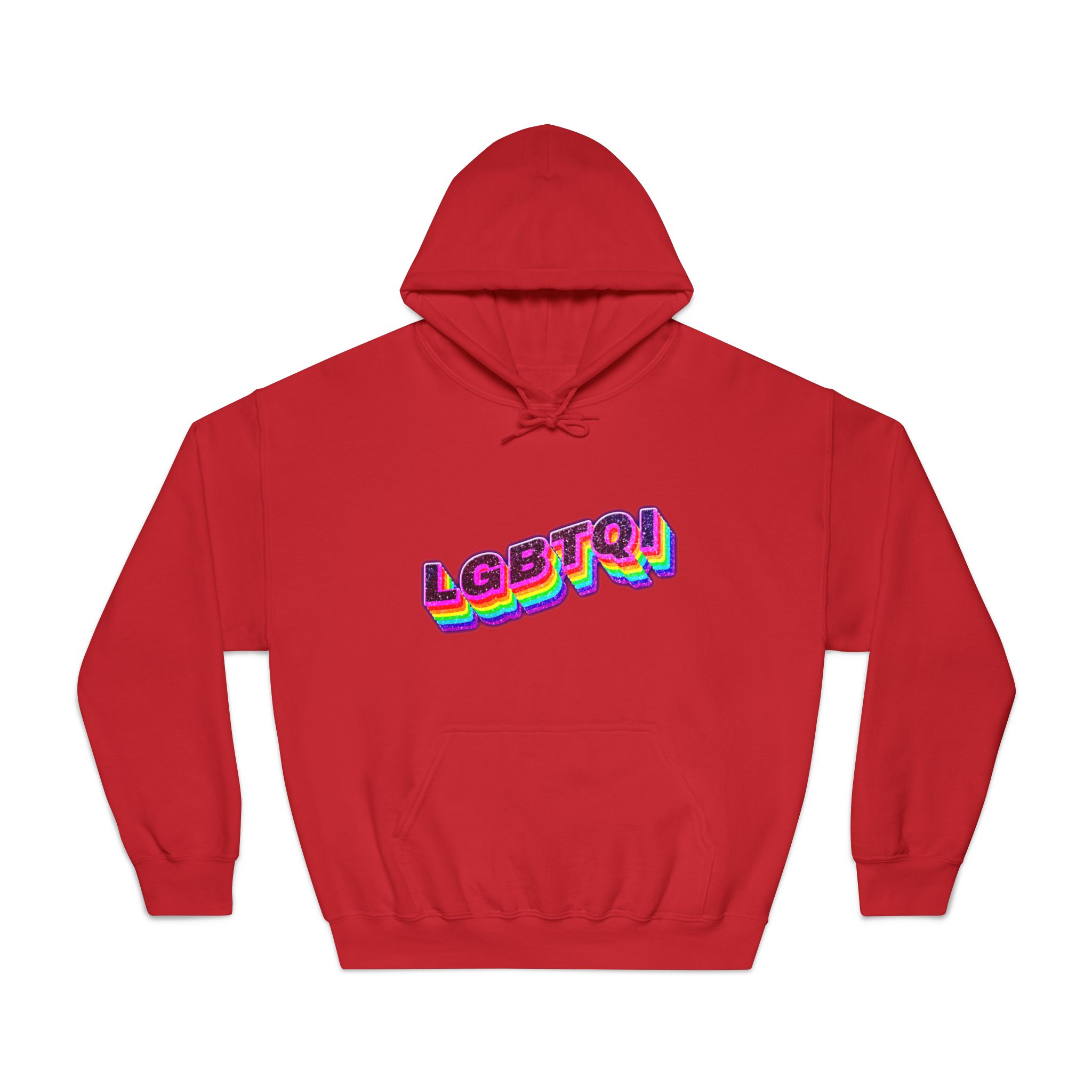 Lgbtqi 3d Word Glitch Png Unisex Dryblend Hooded Sweatshirt - Image 33