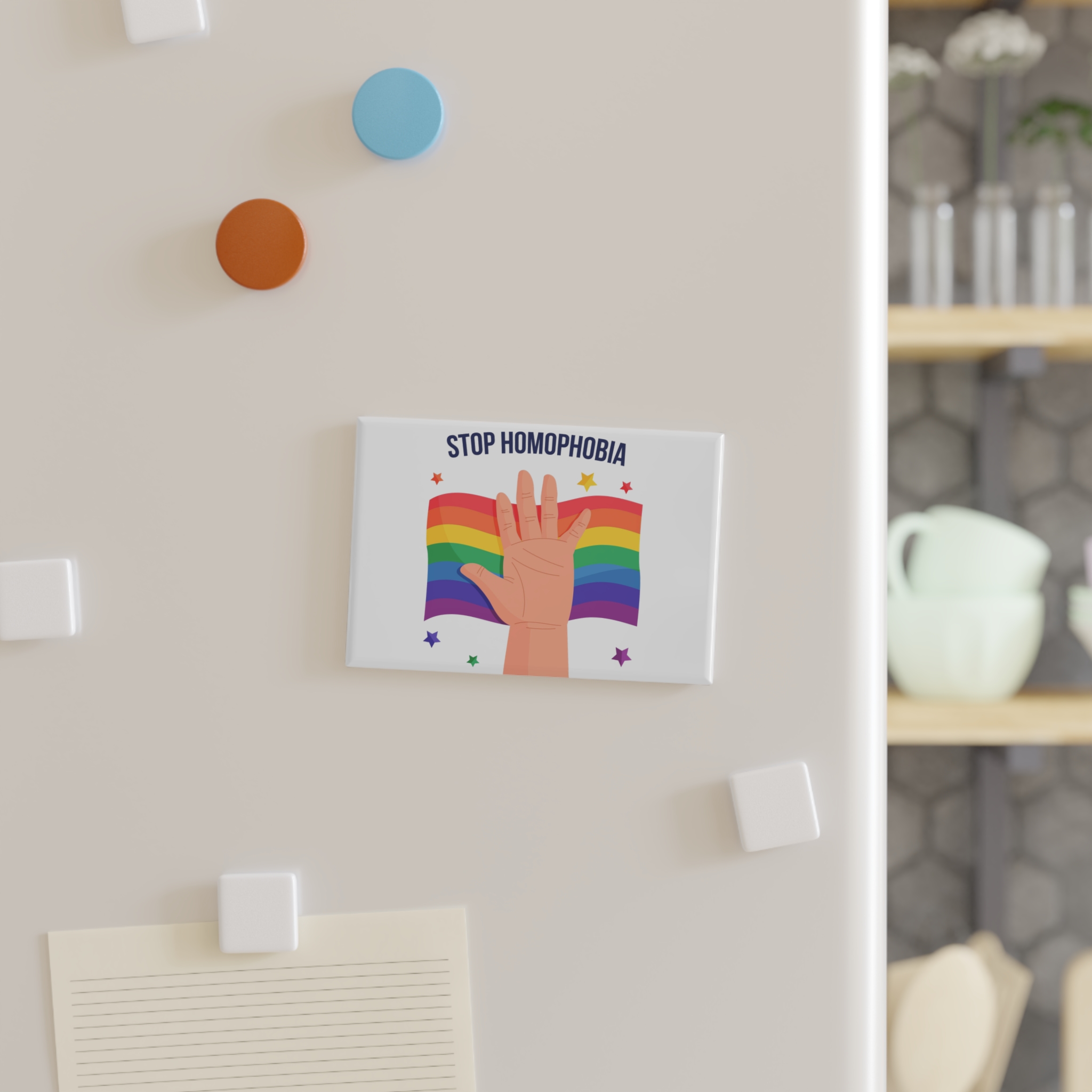 Stop Homophobia Button Magnet Rectangle 1 And 10 Pcs - Image 3