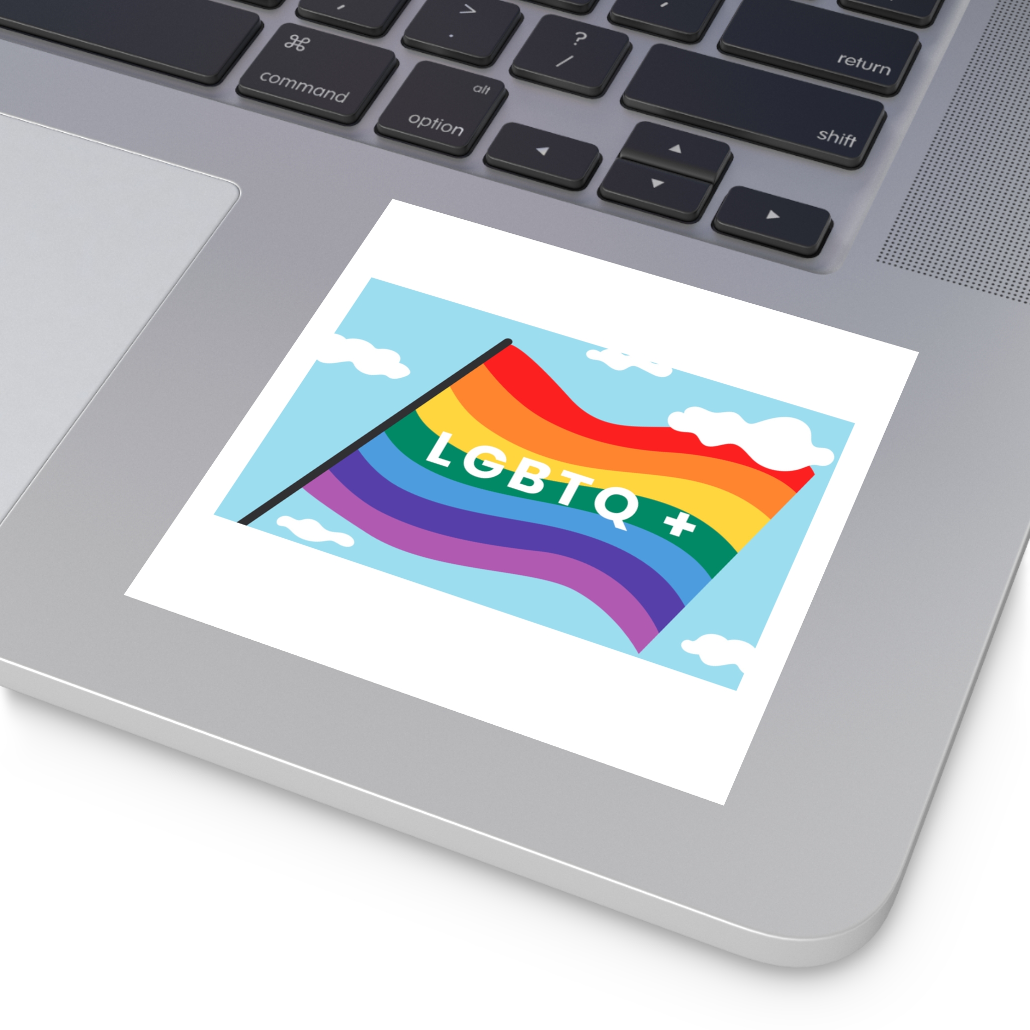 Rainbow Flag Banner Template Lgbtq Rights Laminate Stickers Square - Image 31