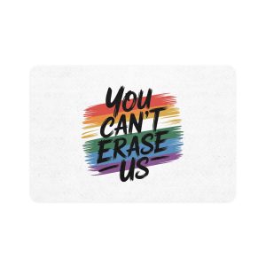 You Cant Erase Us T Shirt Design Isolated White Background Pet Food Mat 12x18