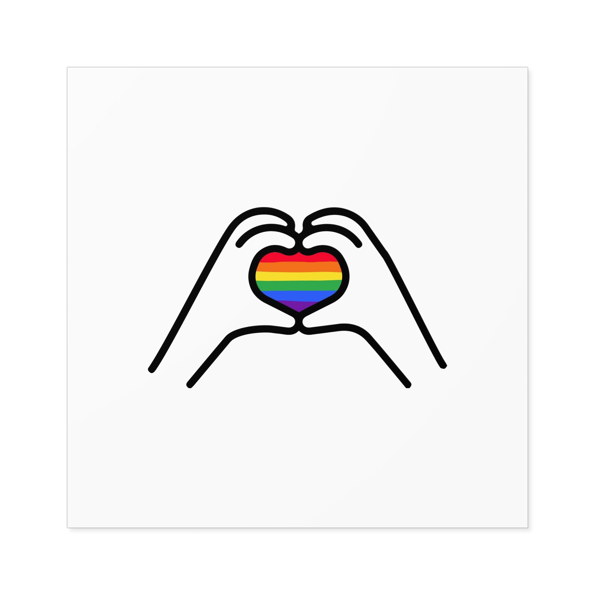 Lgbt Concept Heart Colors Lgbtq Flag Love Is Love Shape Heart Icon Lgbt Laminate Stickers Square - Image 57