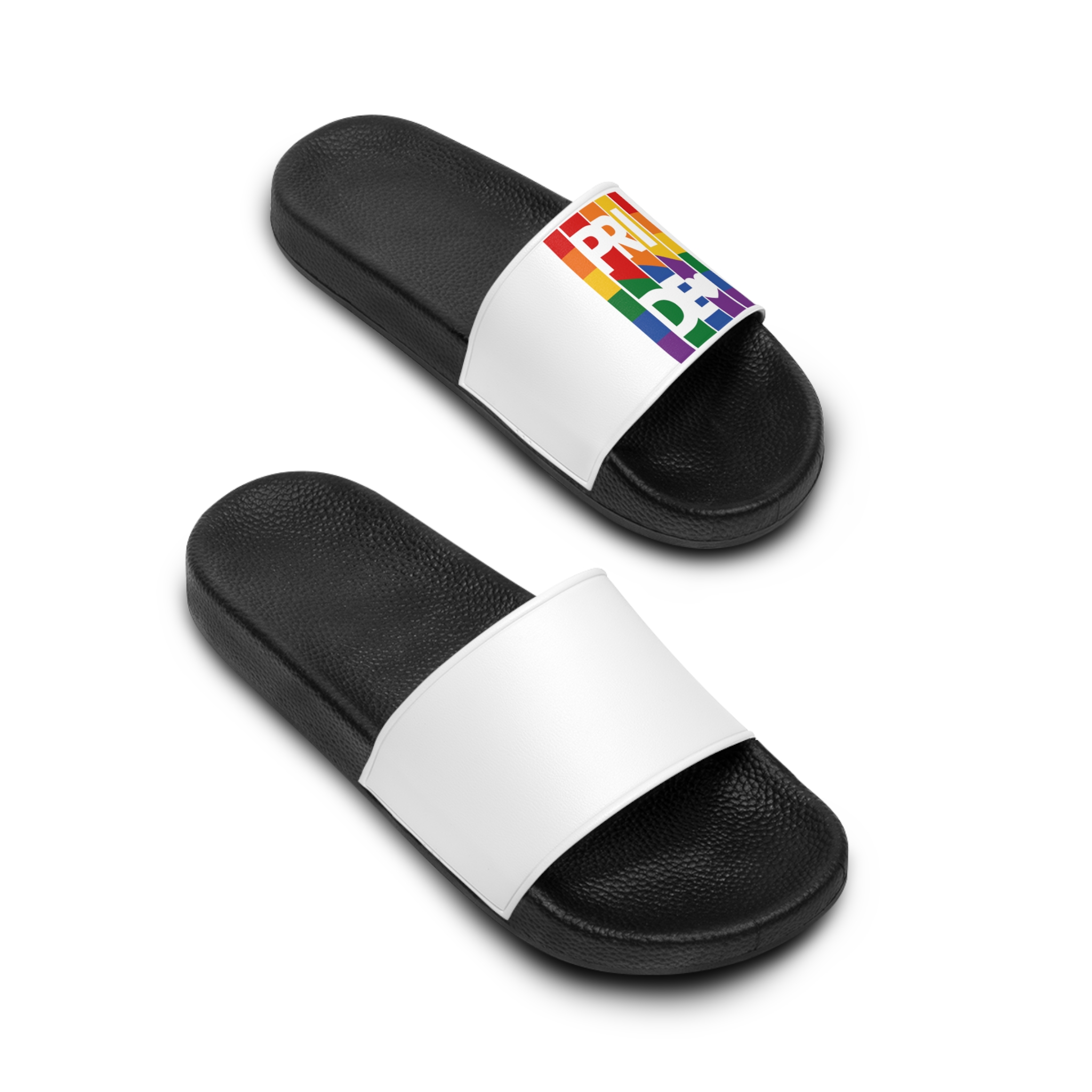 Lgbt Pride Month June 2026 Lesbian Gay Bisexual Transgender Lgbtq Flag Rainbow Love Vector1 Mens Slide Sandals - Image 4