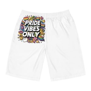 Pride Vibes Only T Shirt Design Isolated White Background Mens Board Shorts Aop