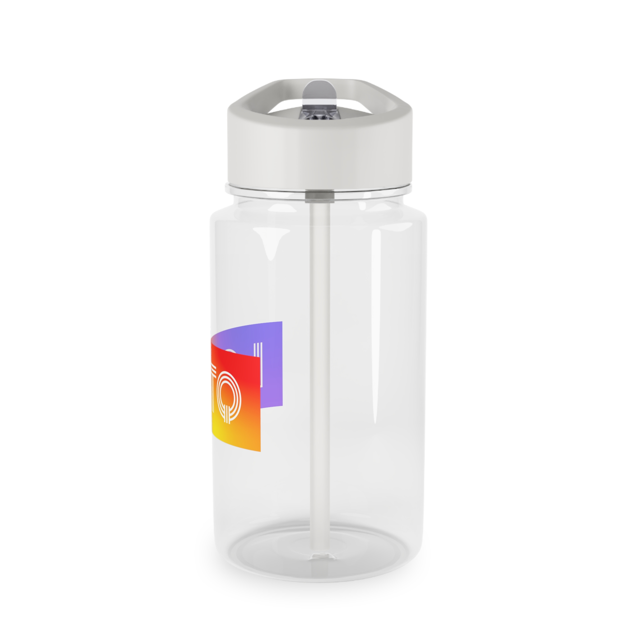 Lgbtq Typography With Rainbow Gradient Background Colorful Vibrant Pride Concept Poster Banner Tritan Water Bottle - Image 3