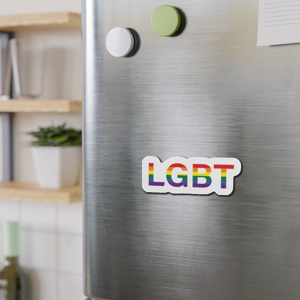 Lgbt Word Text Letter Rainbow Color Flag Isolated White Background Vector Illustration(1) Die Cut Magnets - Image 12