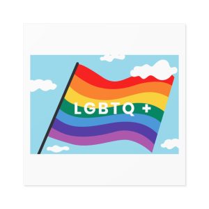 Rainbow Flag Banner Template Lgbtq Rights Laminate Stickers Square