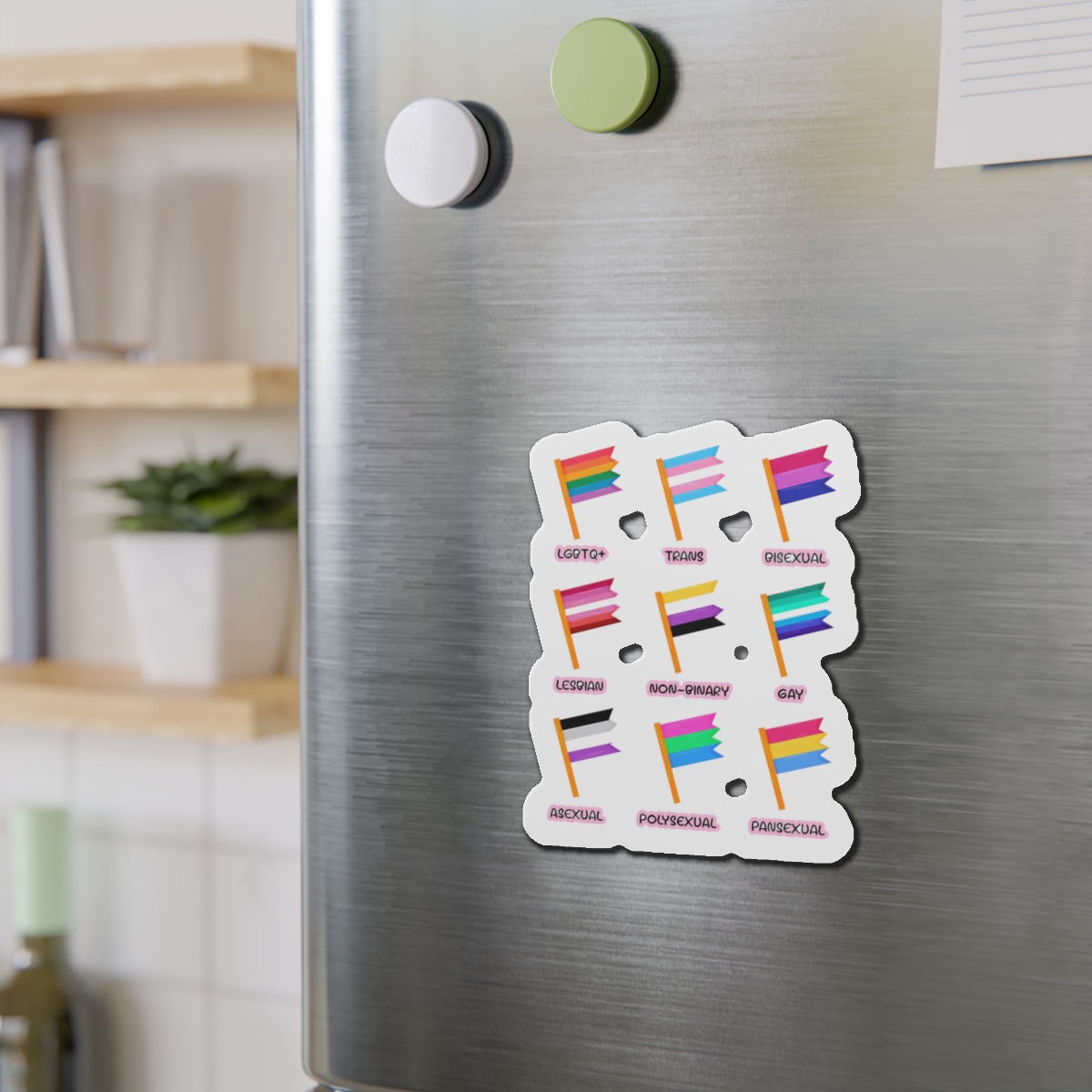Cute Hand Drawn Set Lgbtq Pride Flags With Names Lgbtq Trans Bisexual Lesbian Nonbinary Asexual Die Cut Magnets - Image 12