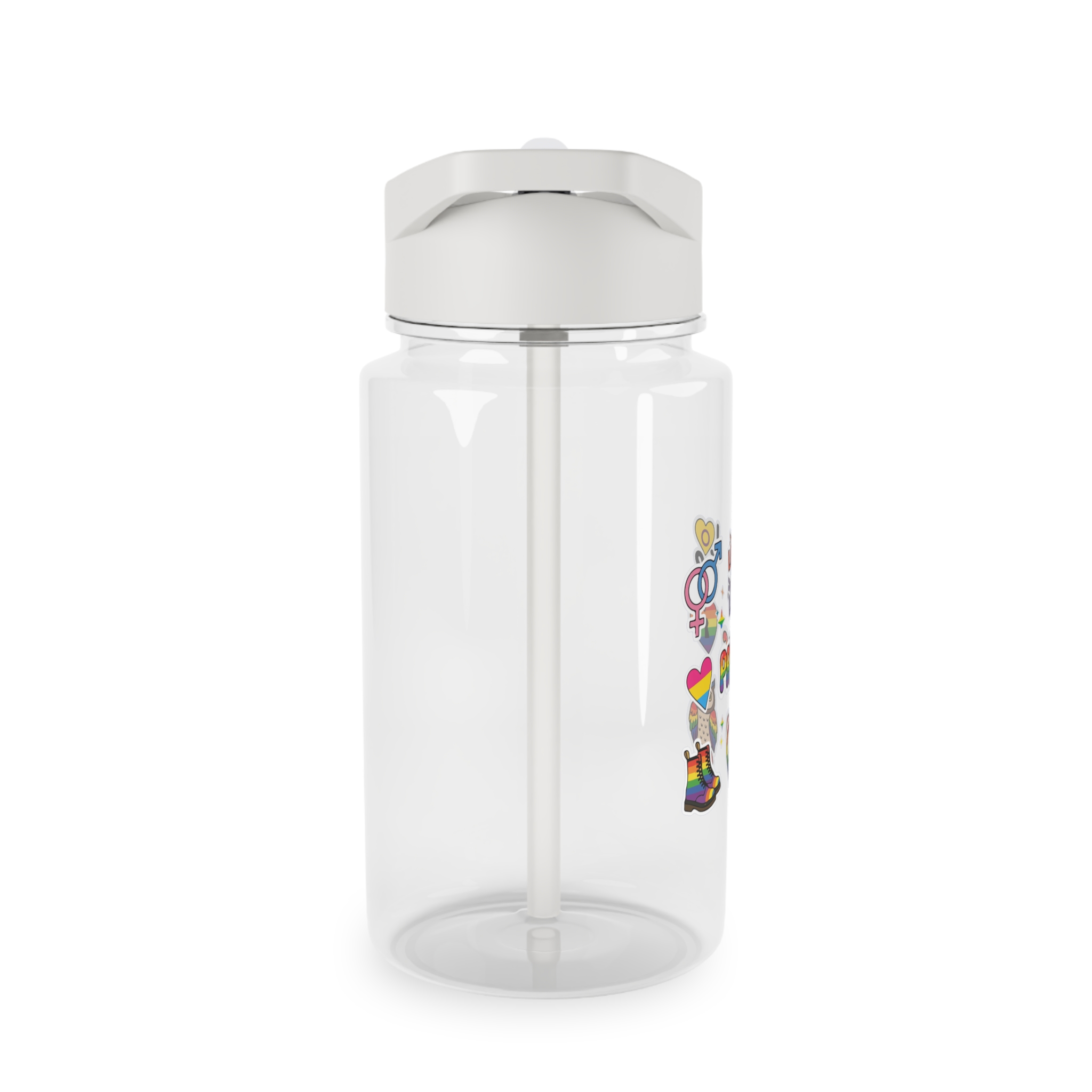 Pride Stickers Doodle Set Colorful Lgbtq Hand Drawn Icons Pack Tritan Water Bottle - Image 4