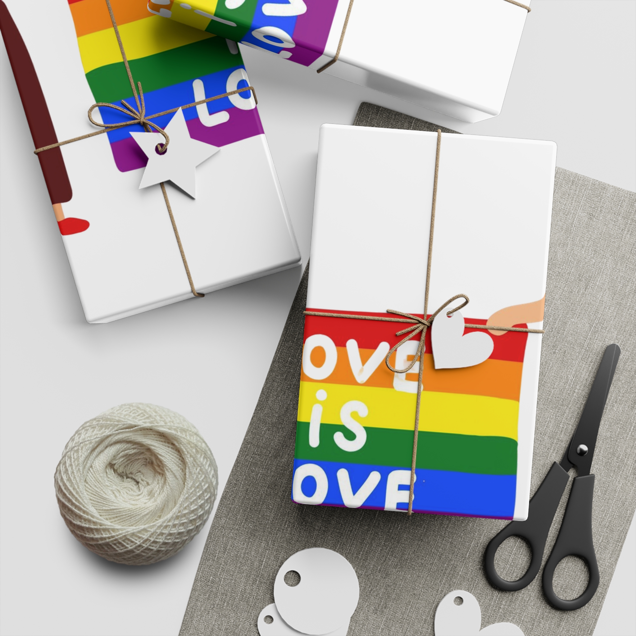Two Gays Holding Rainbow Flag Gift Wrapping Paper Sheets 1pc - Image 5