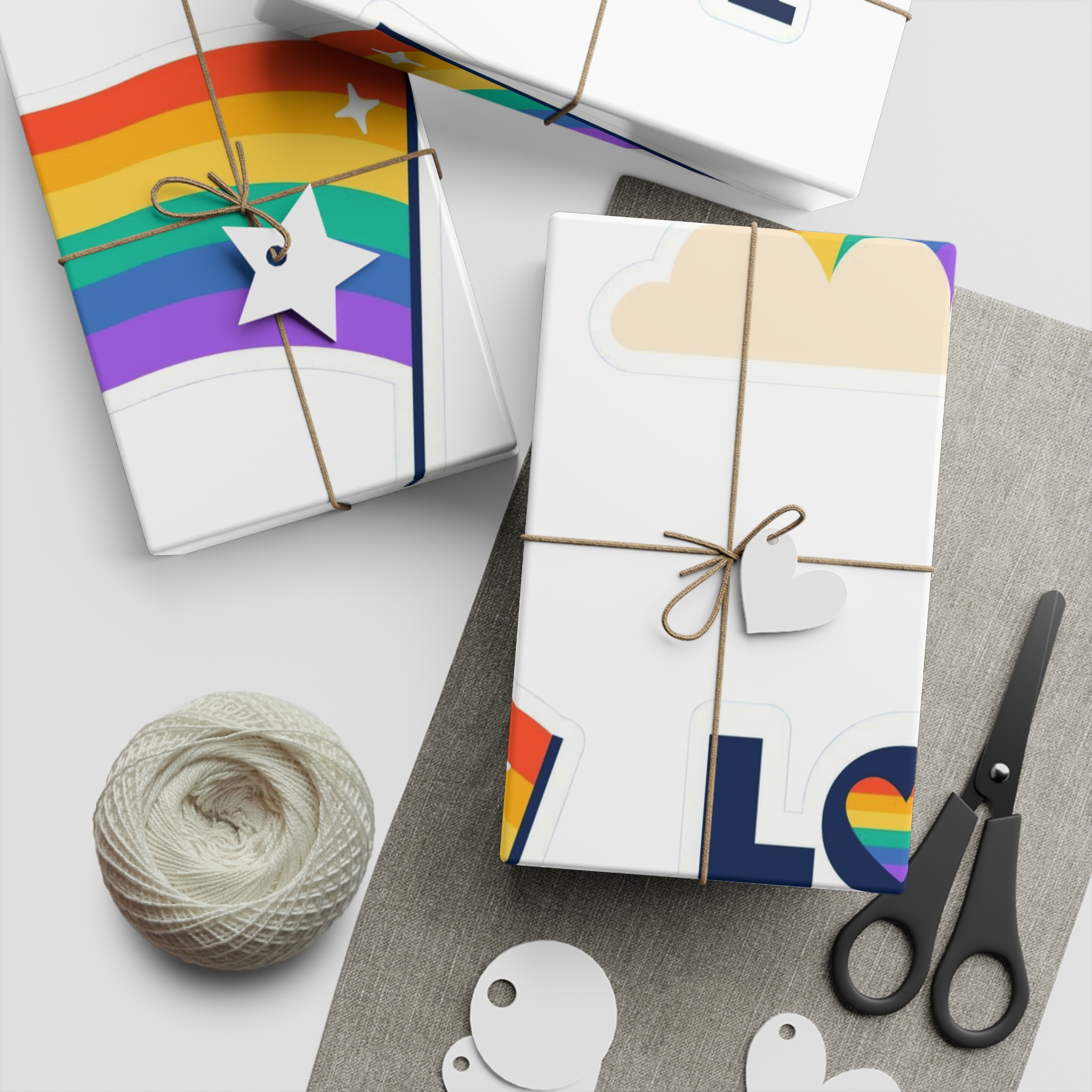 Flat Pride Month Labels Collection Gift Wrapping Paper Sheets 1pc - Image 5