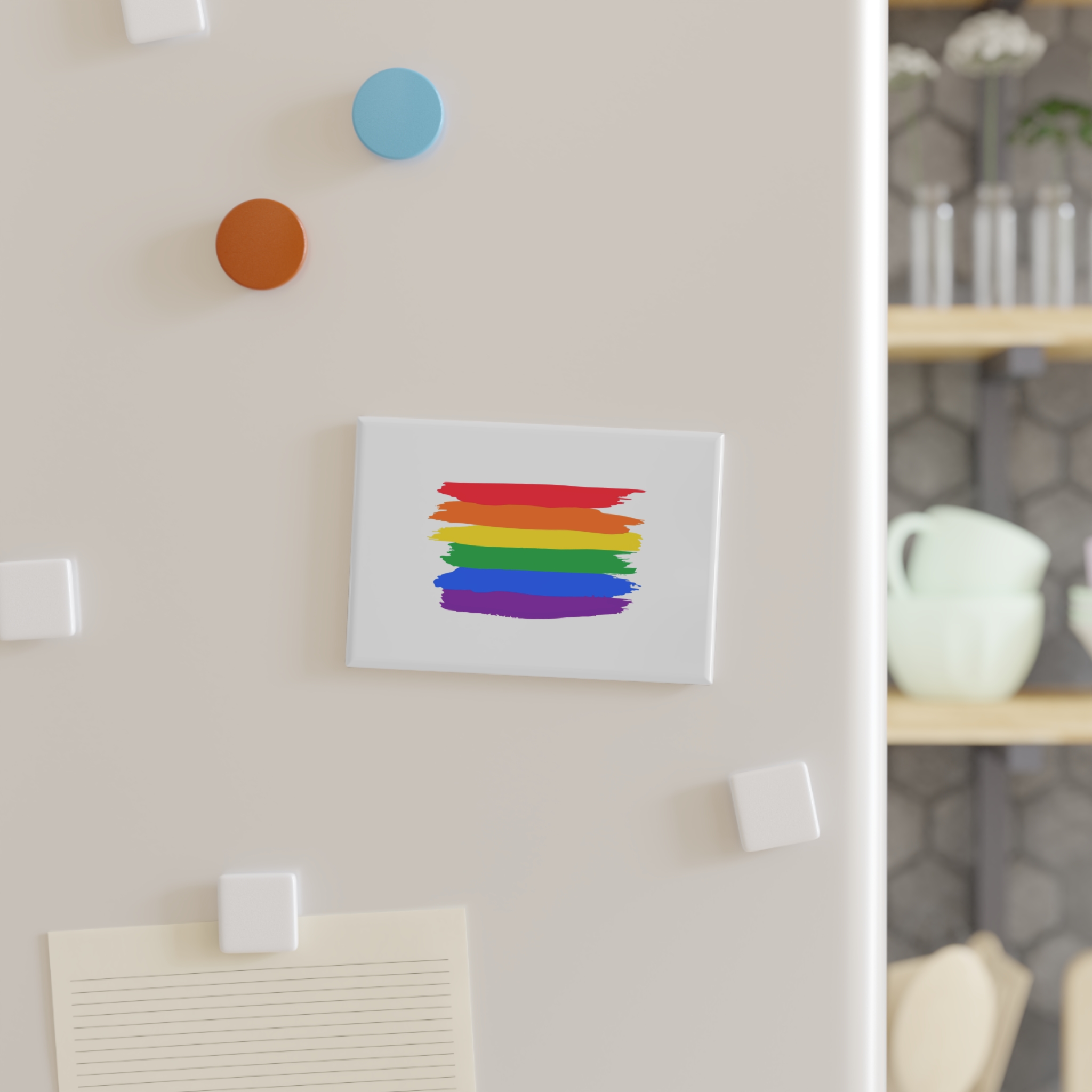 Watercolor Pride Day Flag Button Magnet Rectangle 1 And 10 Pcs - Image 7
