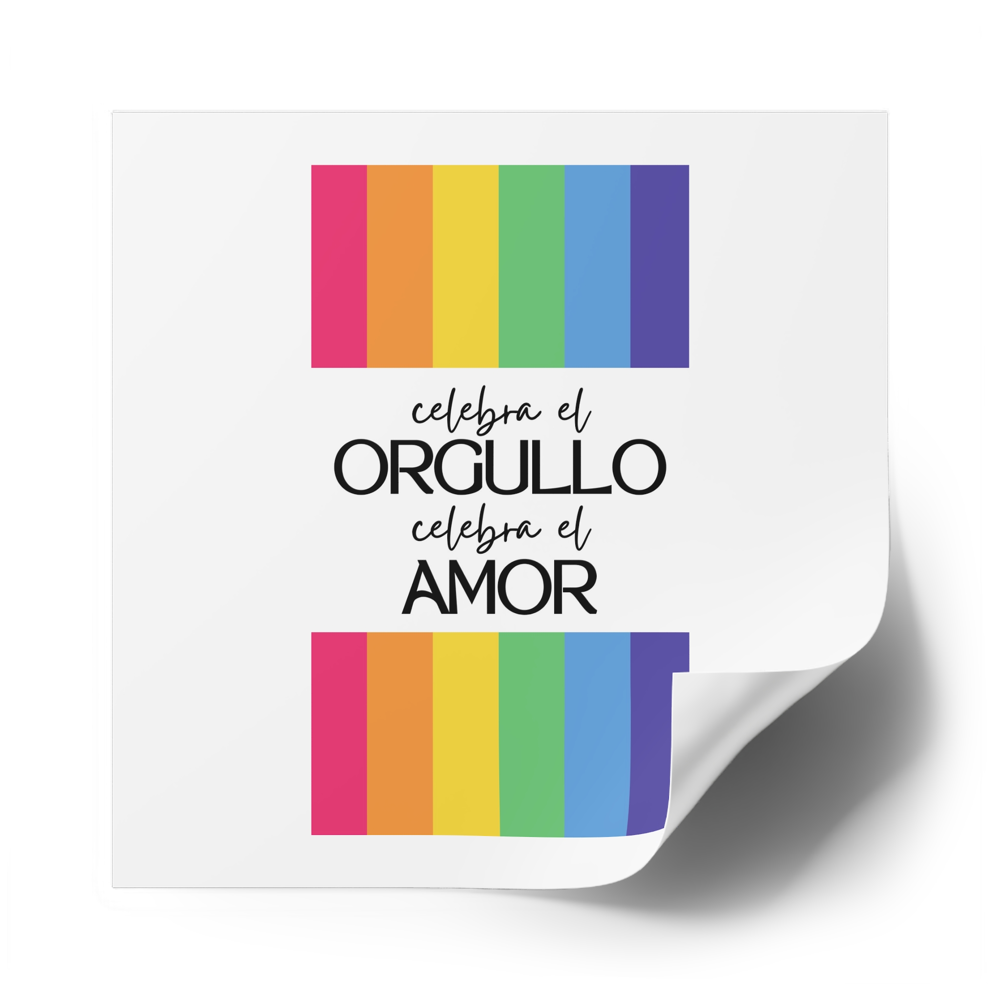 Happy Pride Month Rainbow Background Template Design Laminate Stickers Square - Image 58
