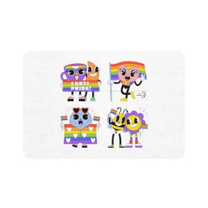 Acid Lgbti Pride Stickers Collection Pet Food Mat 12x18