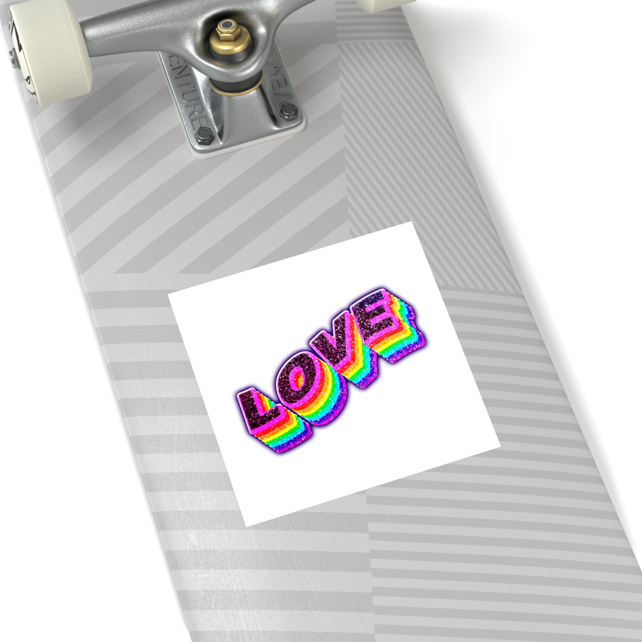 Love Png Word Rainbow Typography Laminate Stickers Square - Image 40
