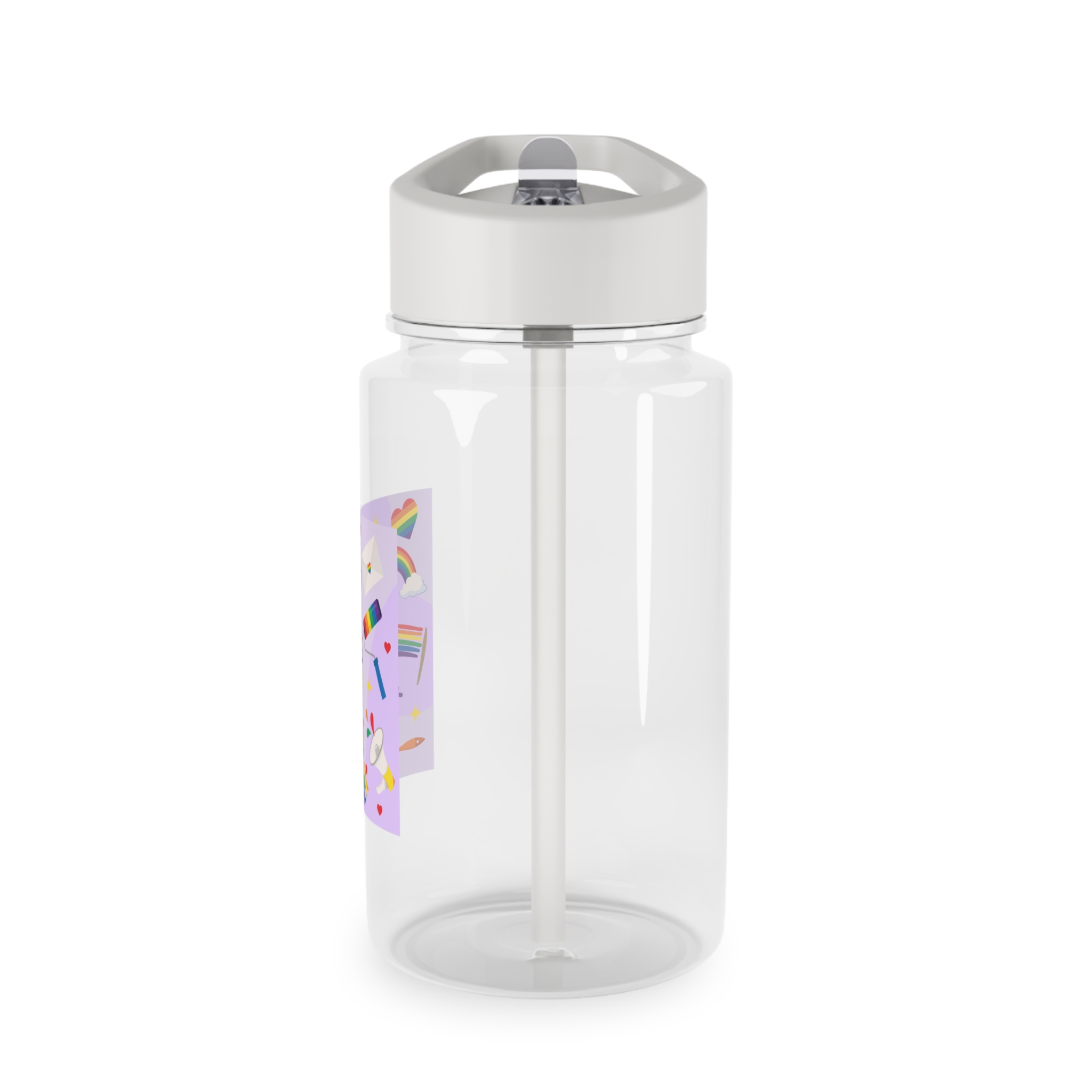 Pride Month Lgbtq Symbol Rainbow Colors Cute Elements Set Tritan Water Bottle - Image 3