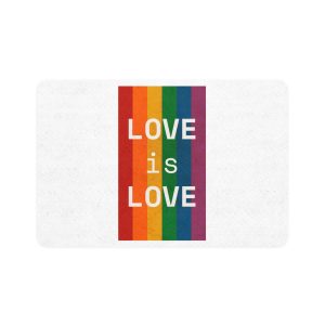 Rainbow With Love Is Love Concept Pride Month Pet Food Mat 12x18