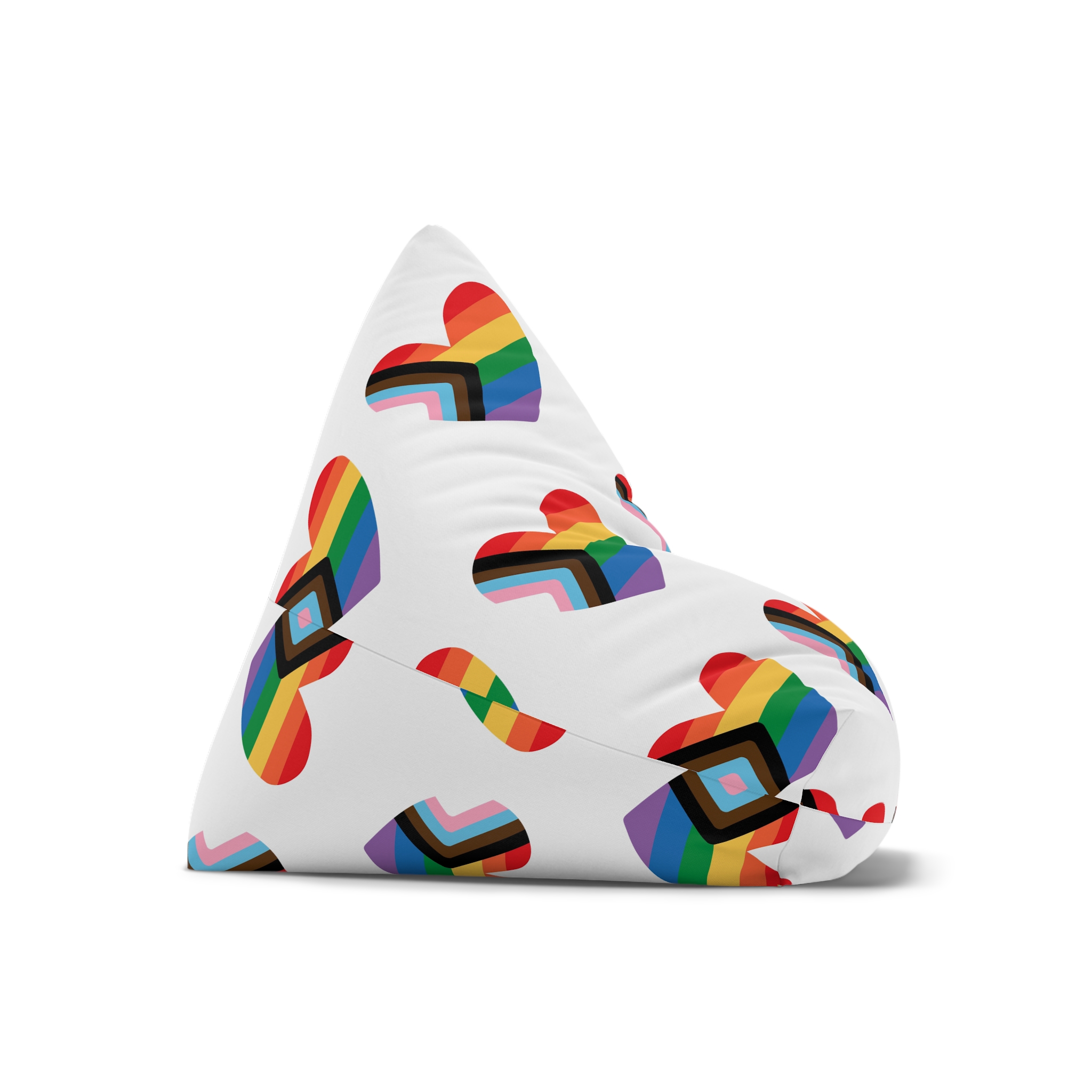 Vector Lgbt Lgbtqia New Flag Rainbow Heart(1) Bean Bag Chair Cover - Image 7