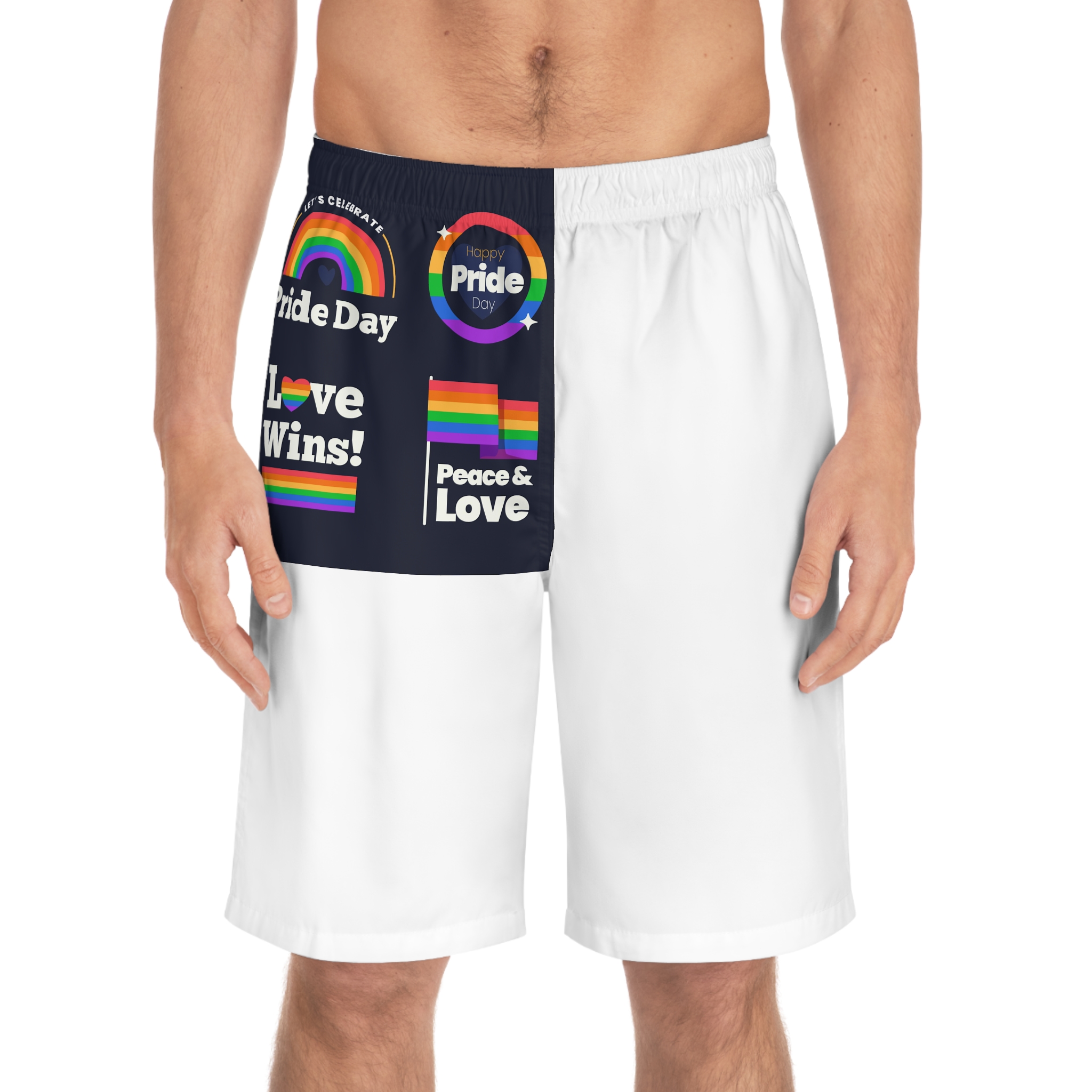 Flat Pride Day Badge Collection 2 Mens Board Shorts Aop - Image 3