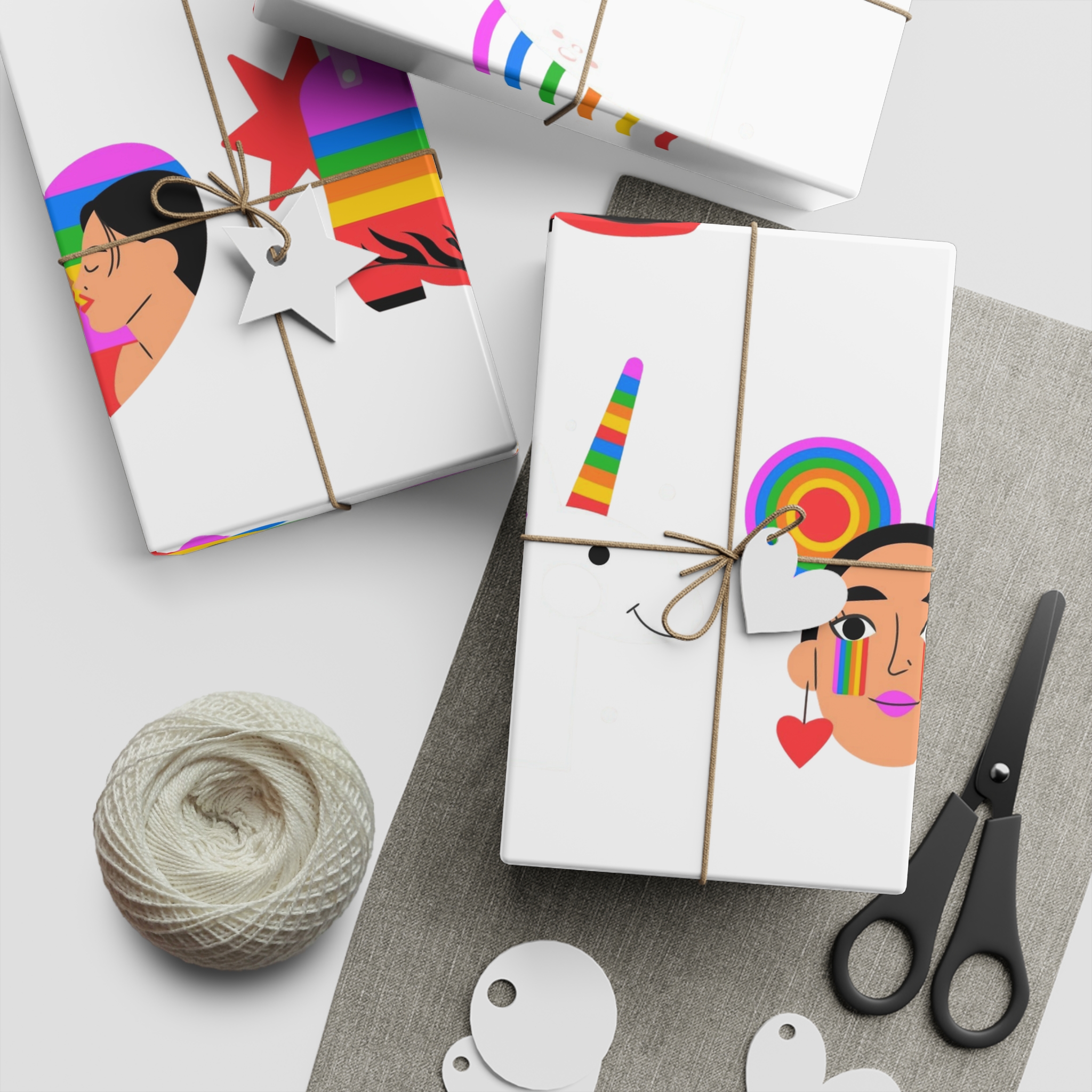 Flat Design Elements Collection Pride Month Celebration Gift Wrapping Paper Sheets 1pc - Image 2