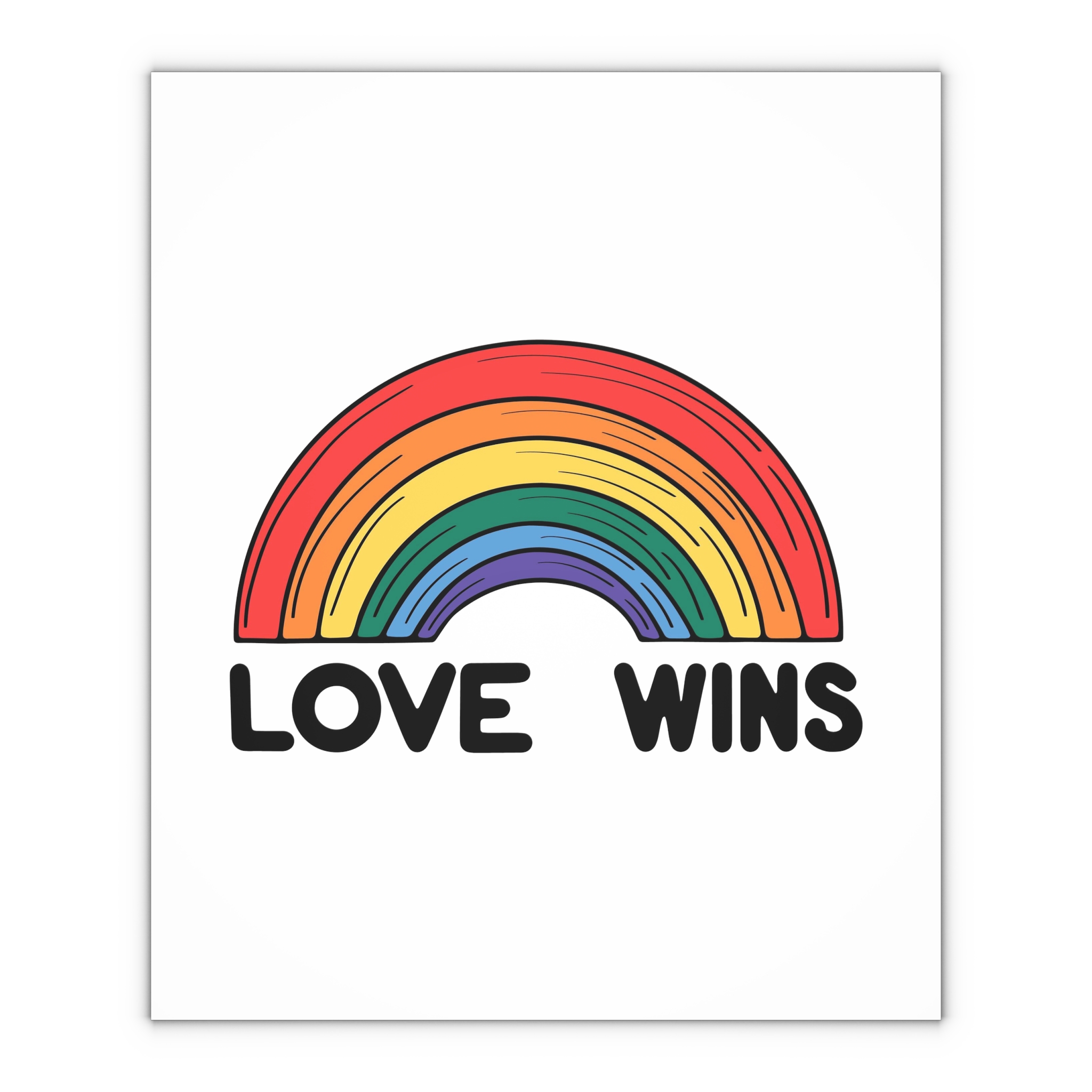 Love Wins Rainbow Pride Illustration Gift Wrapping Paper Sheets 1pc - Image 4