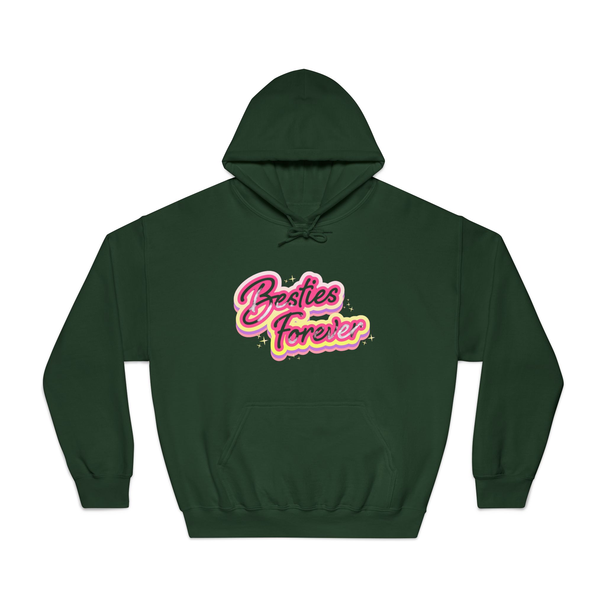 Pink Besties Forever Lettering Logo Unisex Dryblend Hooded Sweatshirt - Image 21