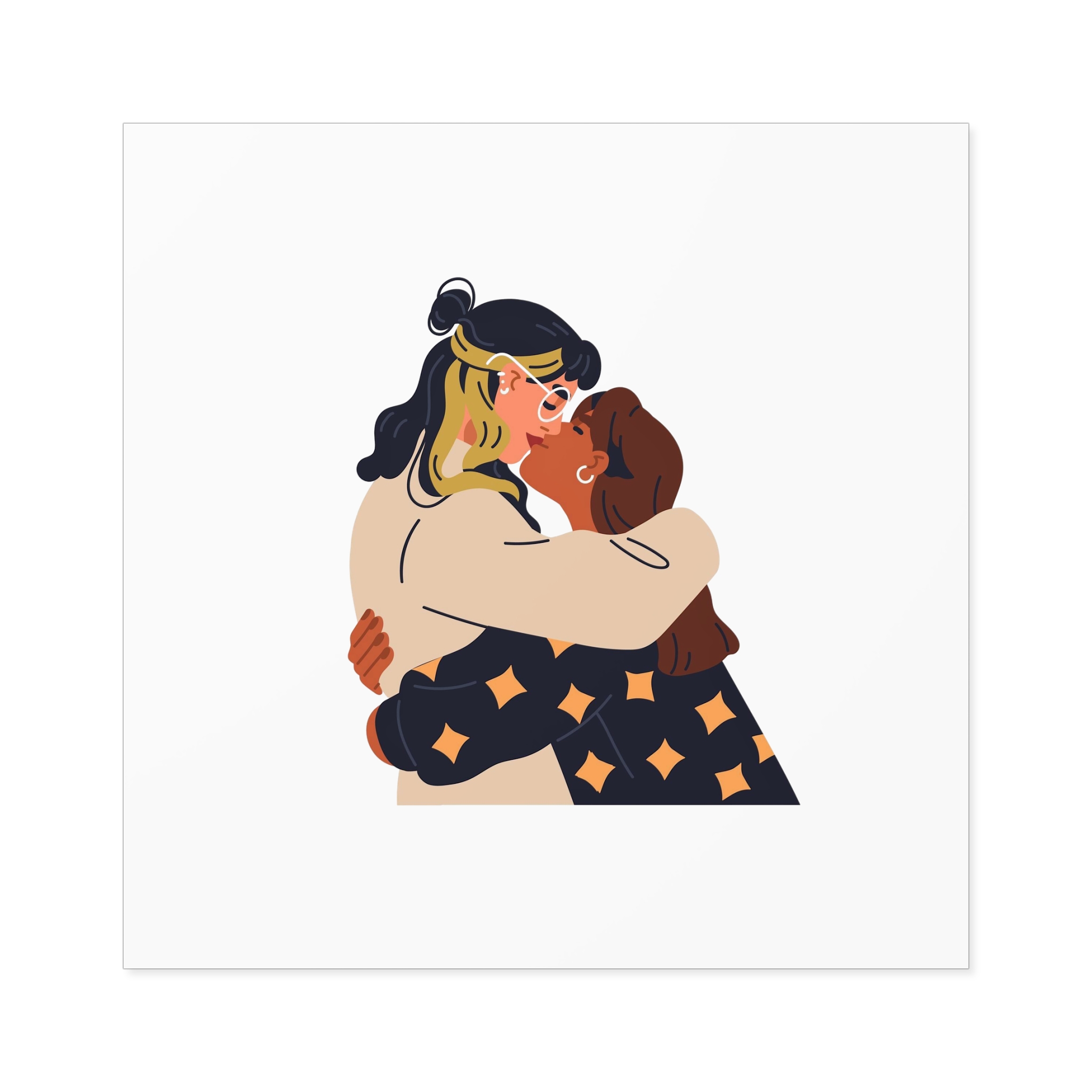 Lesbian Love Couple Kissing Hugging Lgbt Women Embracing Together With Passion Modern Young Homosexual Girlfriends Lgbtq Lovers Valentines Flat Vector Illustration Isolated White Background Laminate... - Image 61