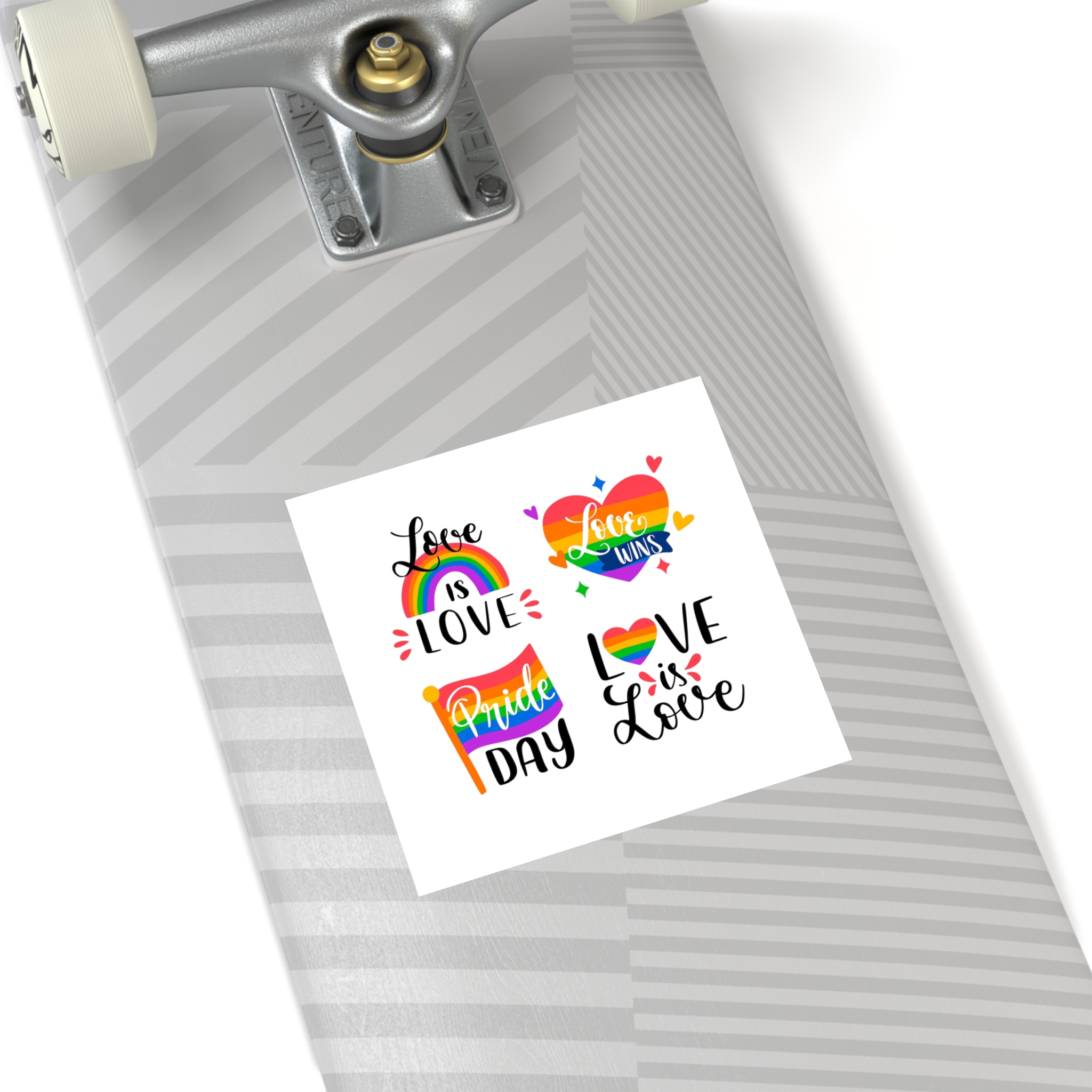 Hand Drawn Pride Day Label Collection Laminate Stickers Square - Image 36