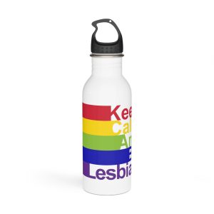 Lgbt Concept Motivating Phrase Colors Rainbow Keep Calm Be Yourself Stainless Steel Water Bottle