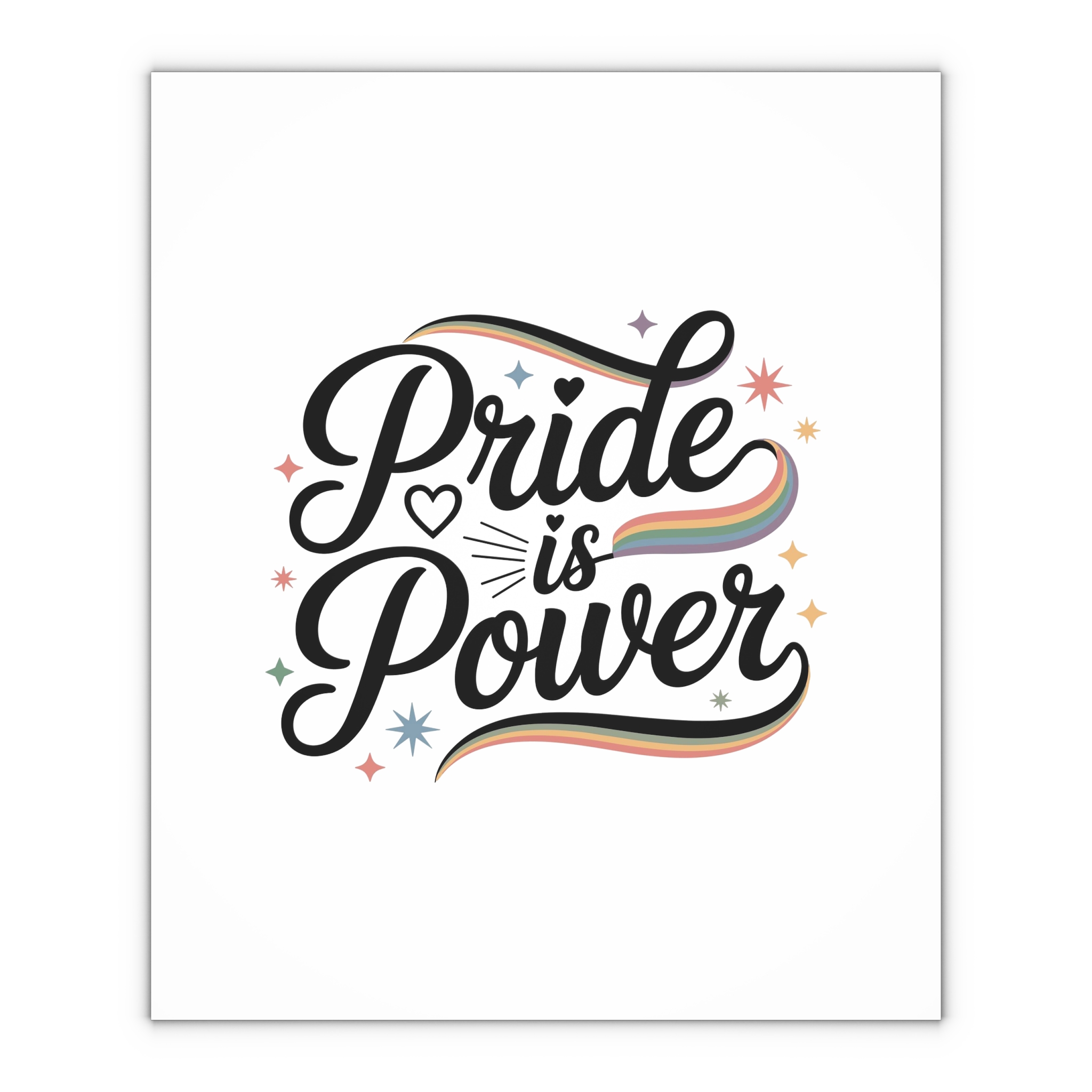 Pride Is Power T Shirt Design Isolated White Background Gift Wrapping Paper Sheets 1pc - Image 4