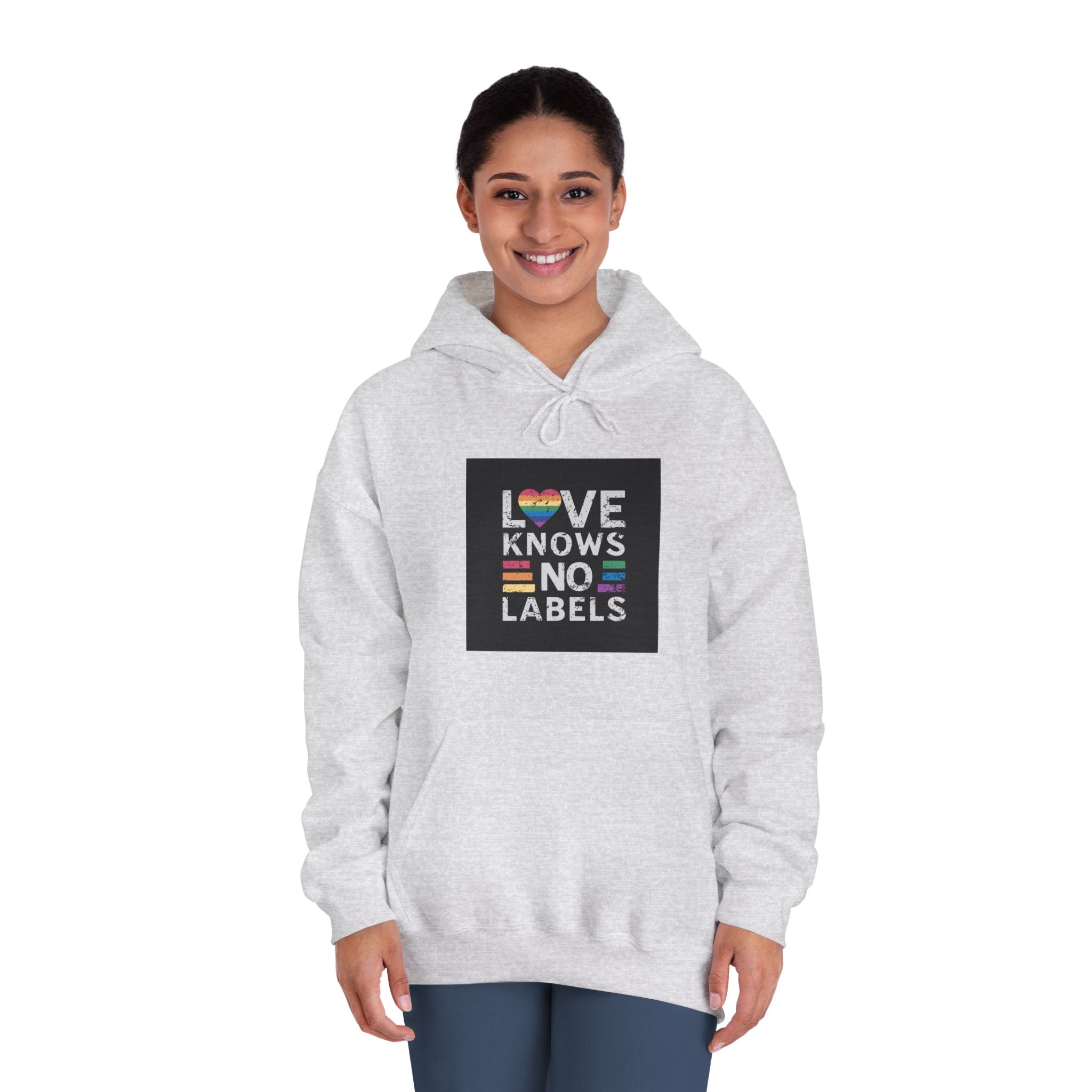Love Knows No Labels Happy Pride Month Unisex Dryblend Hooded Sweatshirt - Image 8