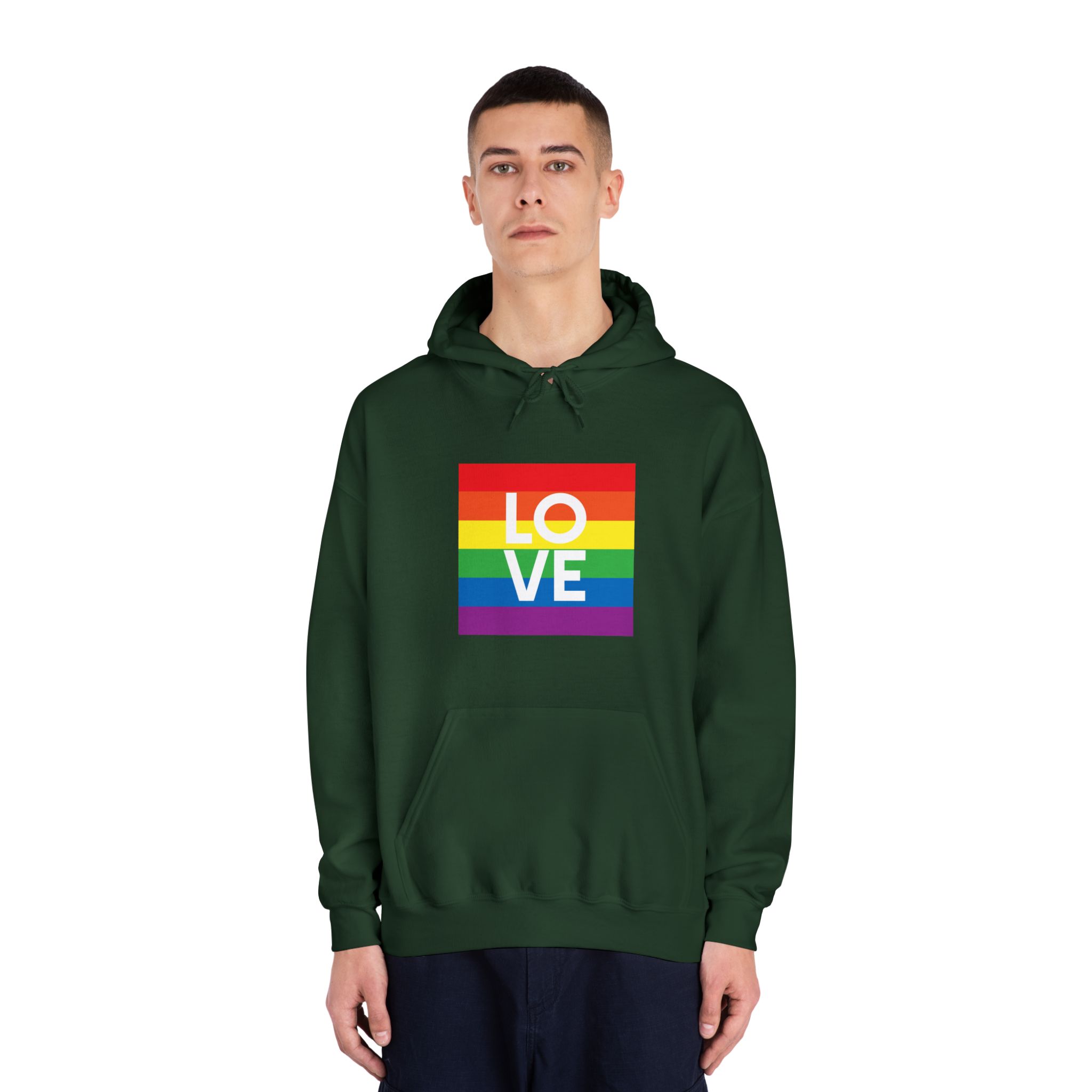 Love Lgbt Squere White Unisex Dryblend Hooded Sweatshirt - Image 23