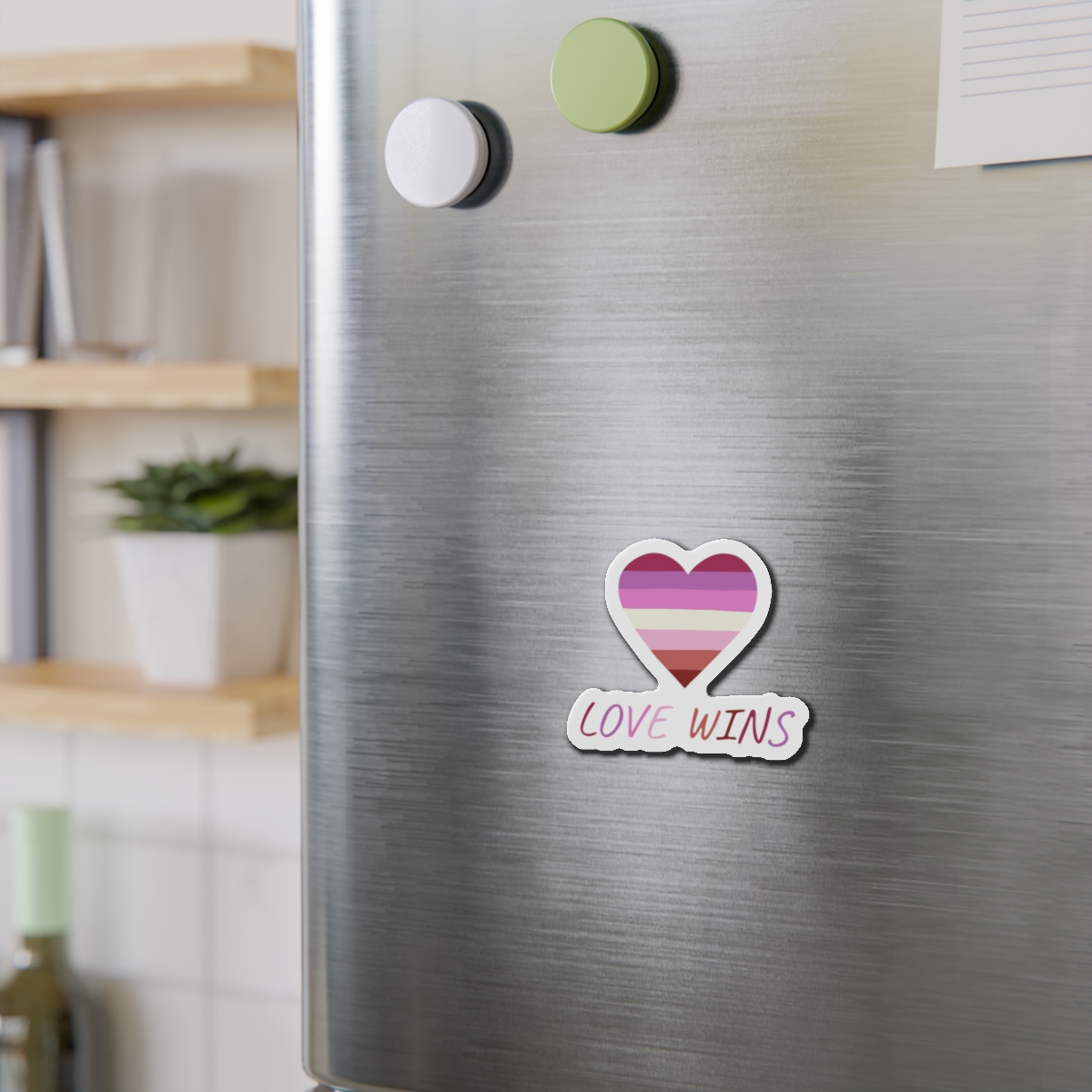 Colorful Heart Shape Lesbian Pride Flag Happy Pride Day Lgbtqia Community Pride Month Vector Hand Drawn Doodle Posters Stickers Logo Cards(2) Die Cut Magnets - Image 6