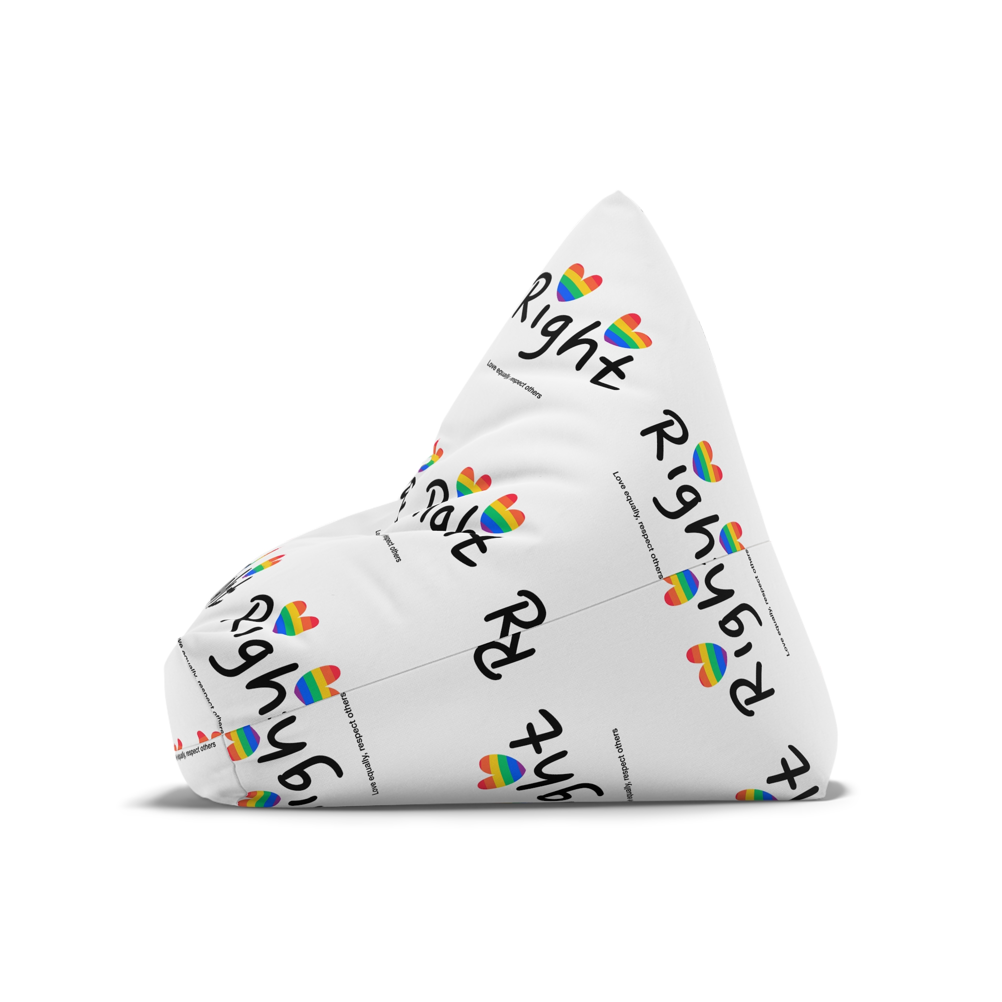 Love Letter Pride Rainbow Lettering Text Writing Pattern Freedom Love Heart Homo Colors Flag Parade(1) Bean Bag Chair Cover - Image 8