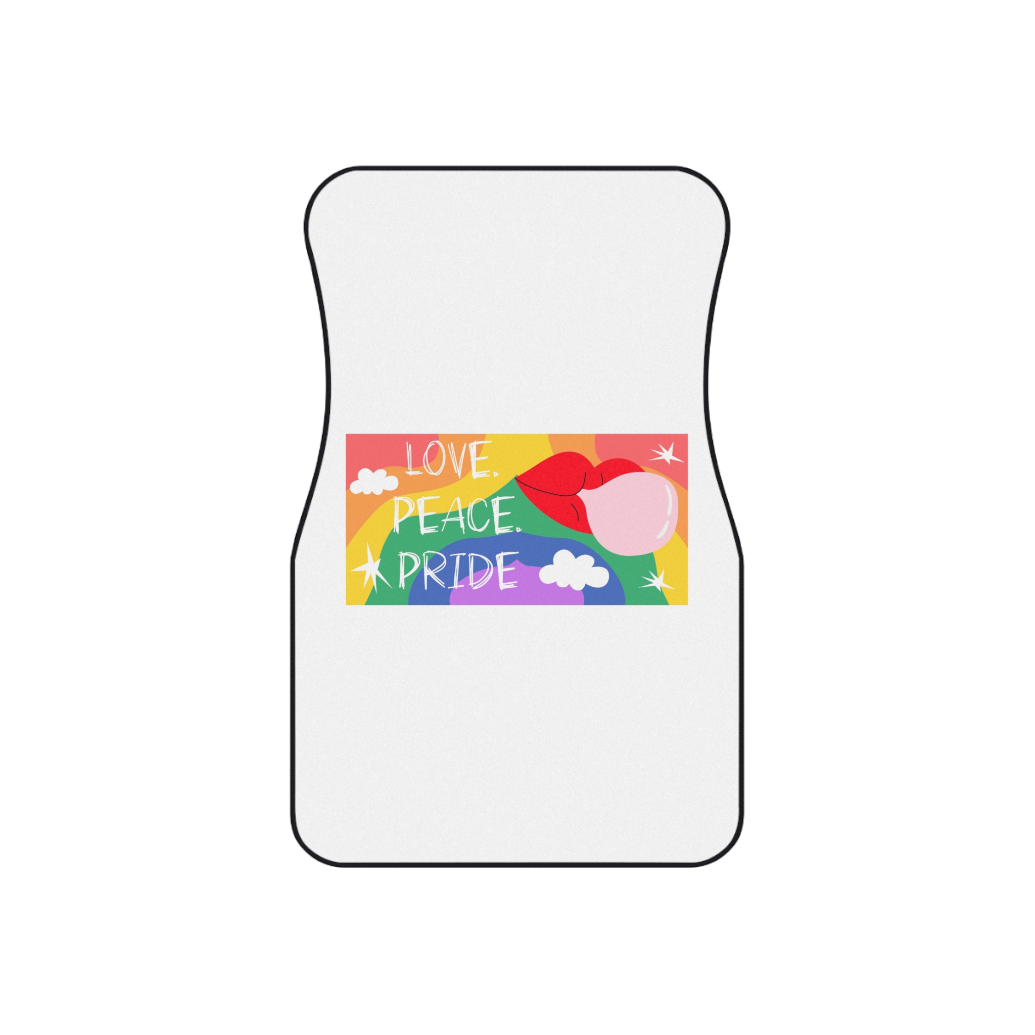 Lgbt Festive Cartoon Groovy Banner Retro 90s Style Love Freedom Concept Car Mats Set Of 4 - Image 2
