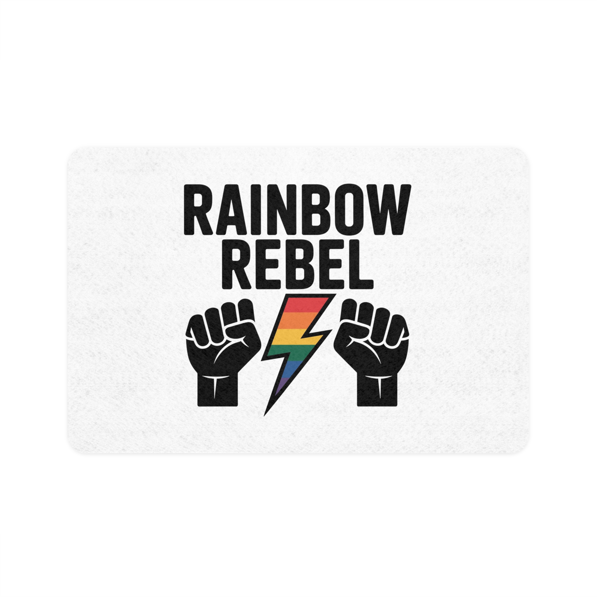 Rainbow Rebel T Shirt Design Isolated White Background 3 Pet Food Mat 12x18