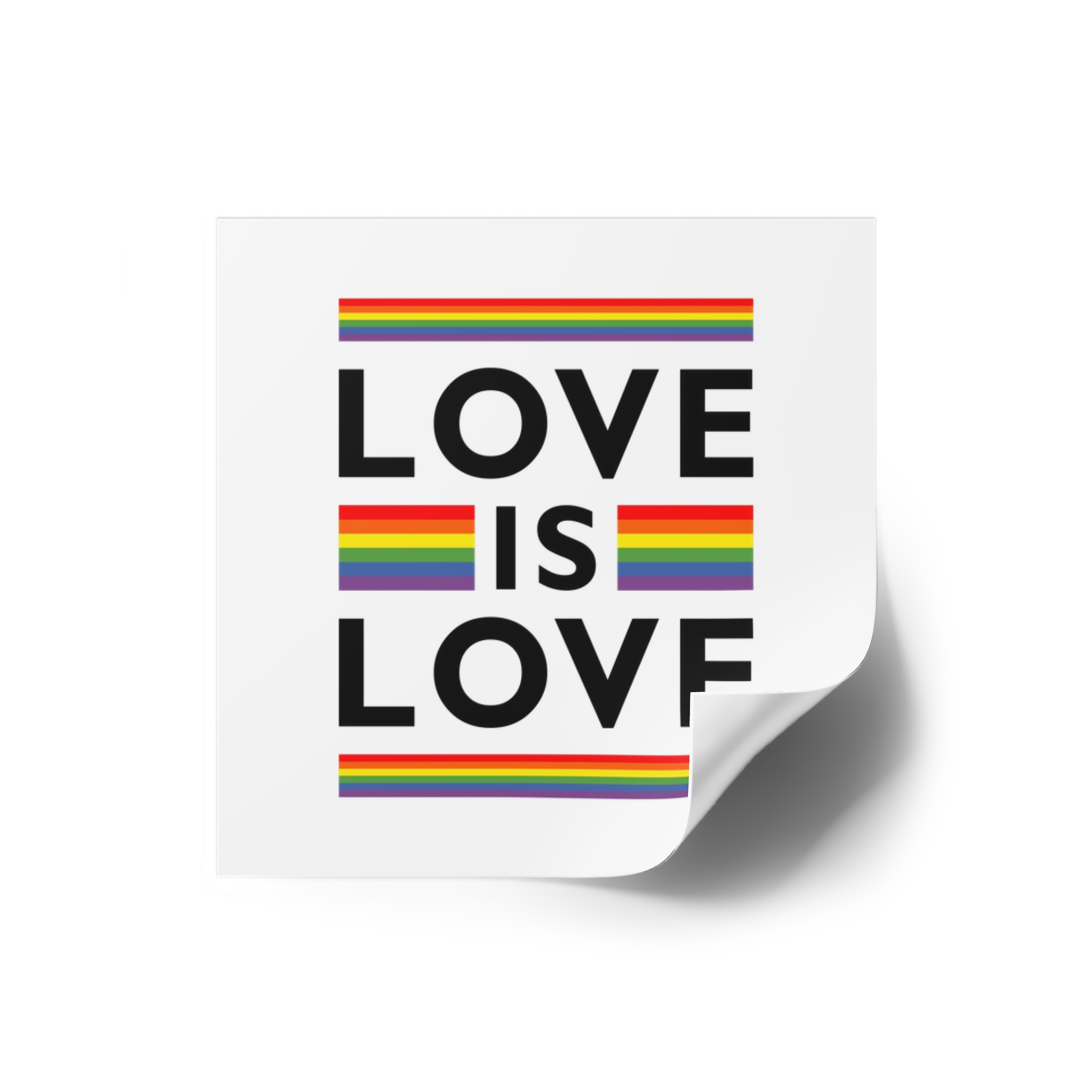 Love Is Love Lgbt Flag Symbol Pride Month Symbol Laminate Stickers Square - Image 6