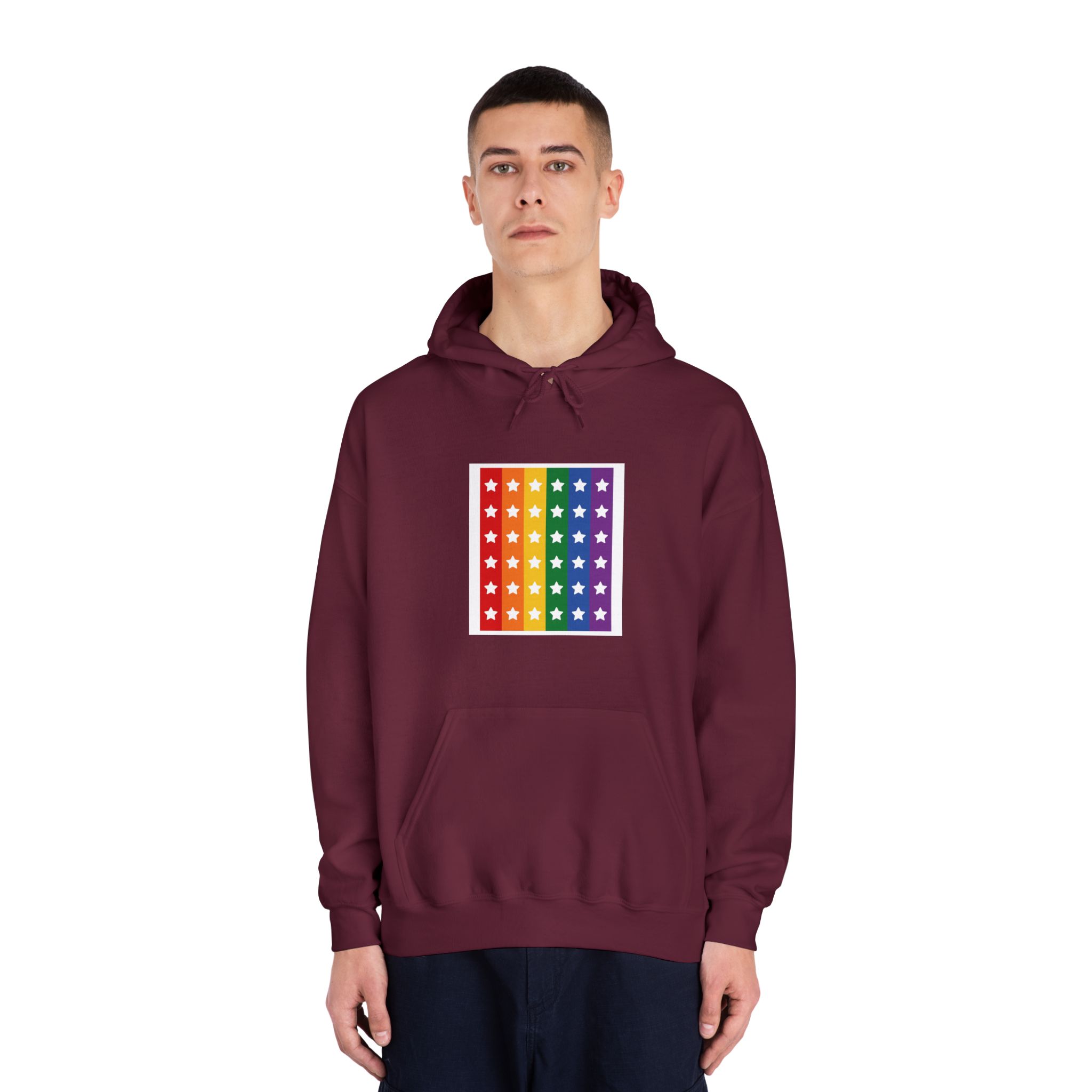 Lgbt Pride Month June Lesbian Gay Bisexual Transgender Lgbtq Flag Rainbow Vector(3) (1) Unisex Dryblend Hooded Sweatshirt - Image 19