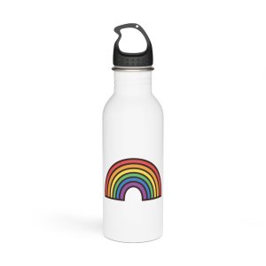Rainbow Icon Colorful Arch Symbolizing Hope Pride Stainless Steel Water Bottle