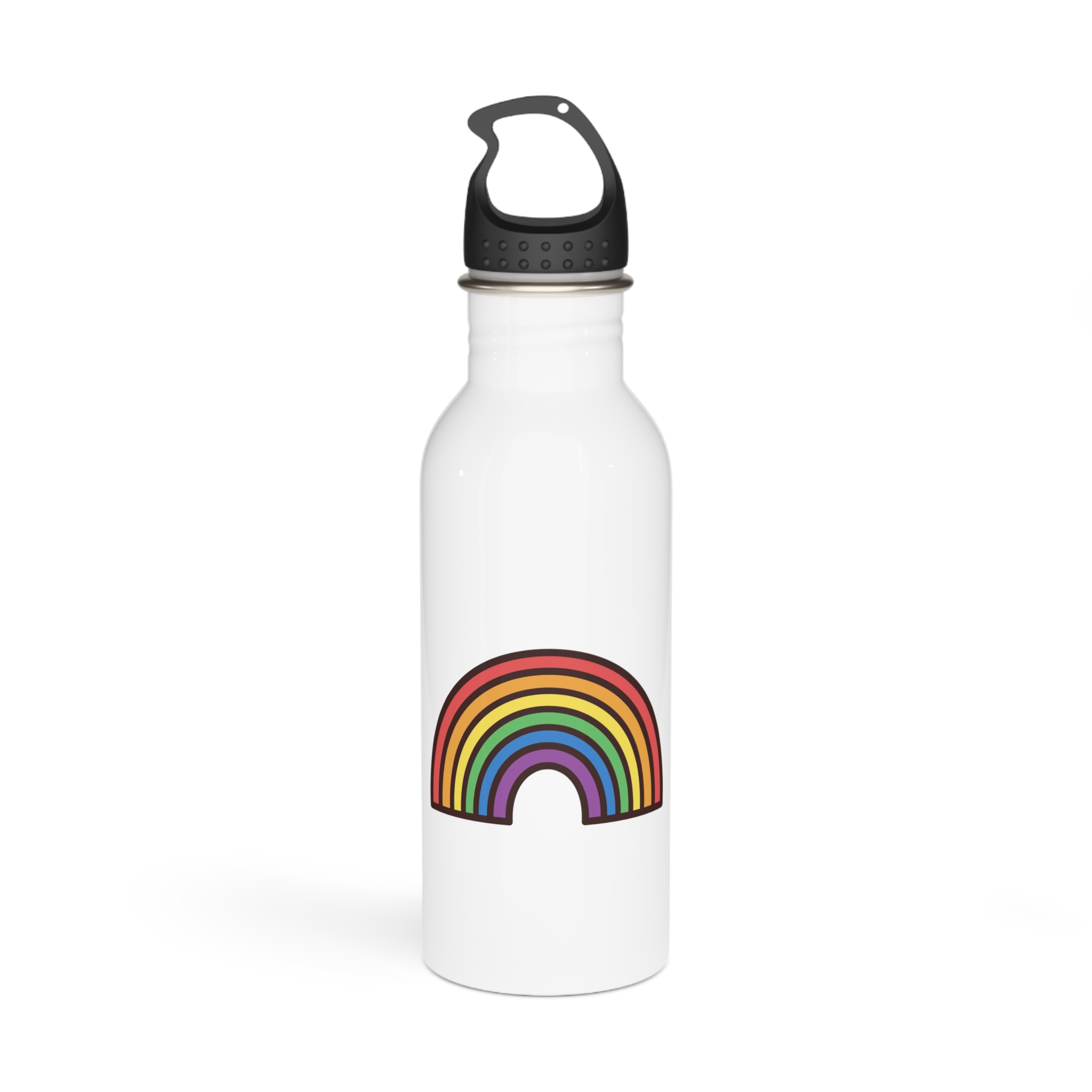 Rainbow Icon Colorful Arch Symbolizing Hope Pride Stainless Steel Water Bottle